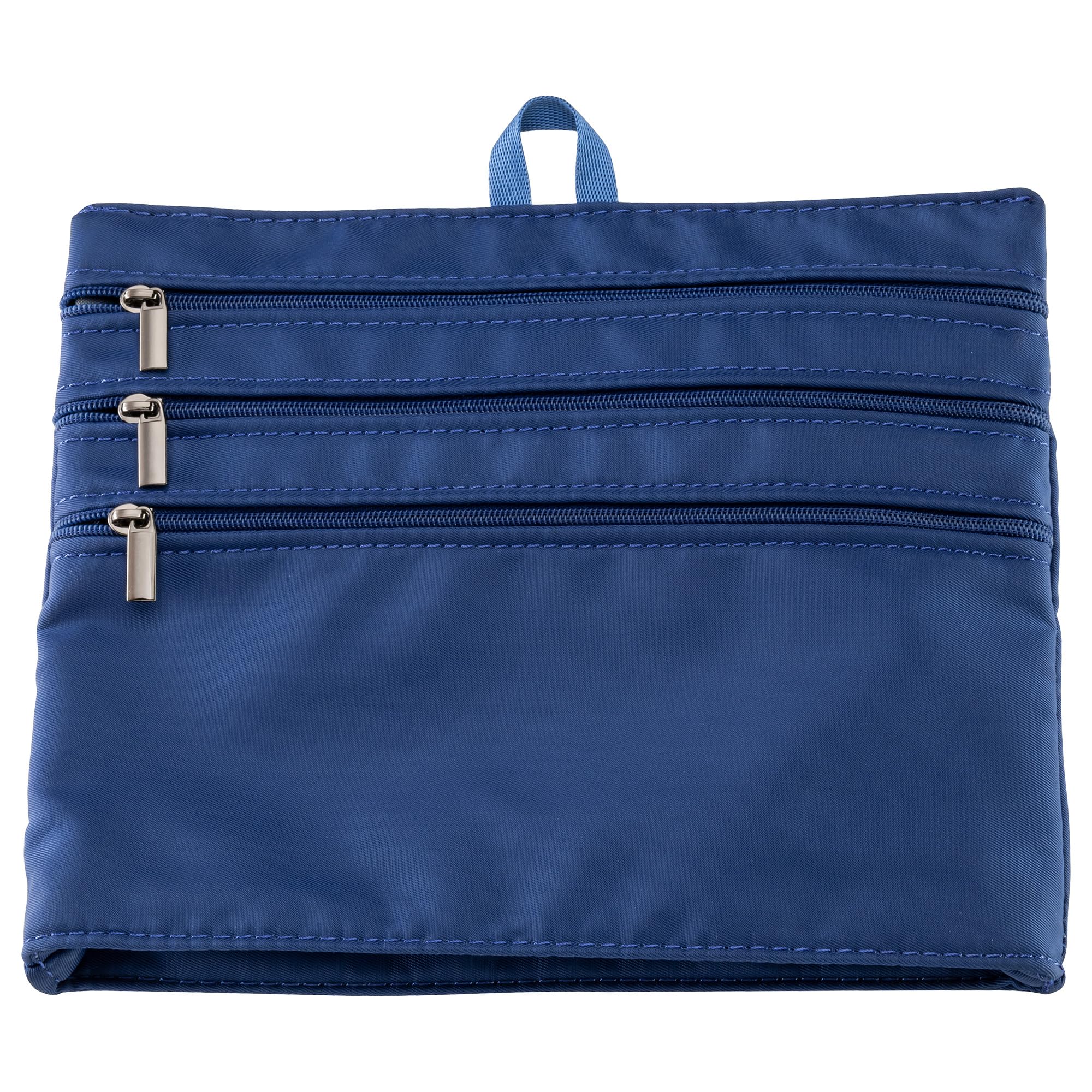 AeroLOFT™ 4-Pocket Zip Organizer with Loop Easily Attaches To Other Bags, Fits easily into backpacks, briefcases, or handbags. (Navy Blue)