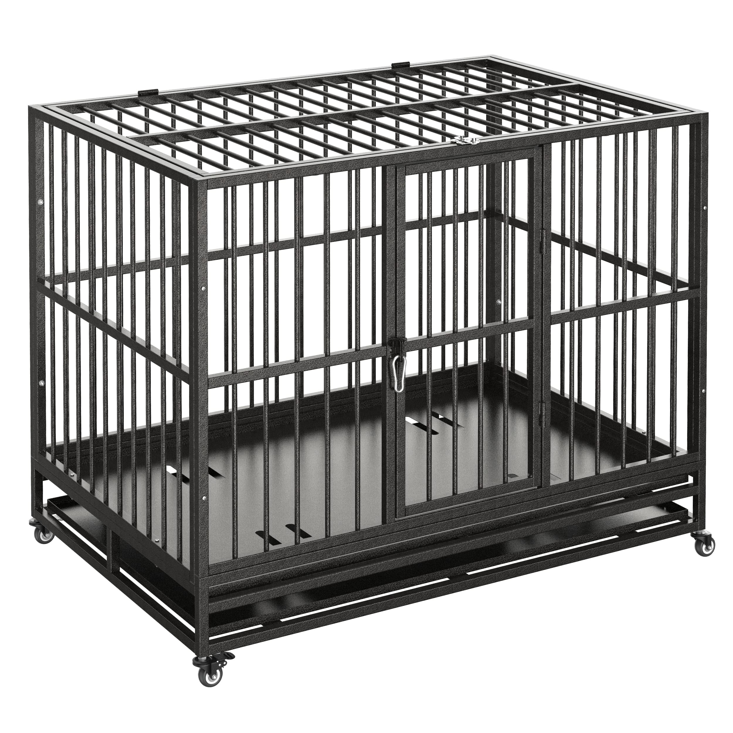 Buy Heavy Duty Dog Crate 36" 41" 46" Double Tray Dog Crate and Kennels for Large Dogs Indoor
