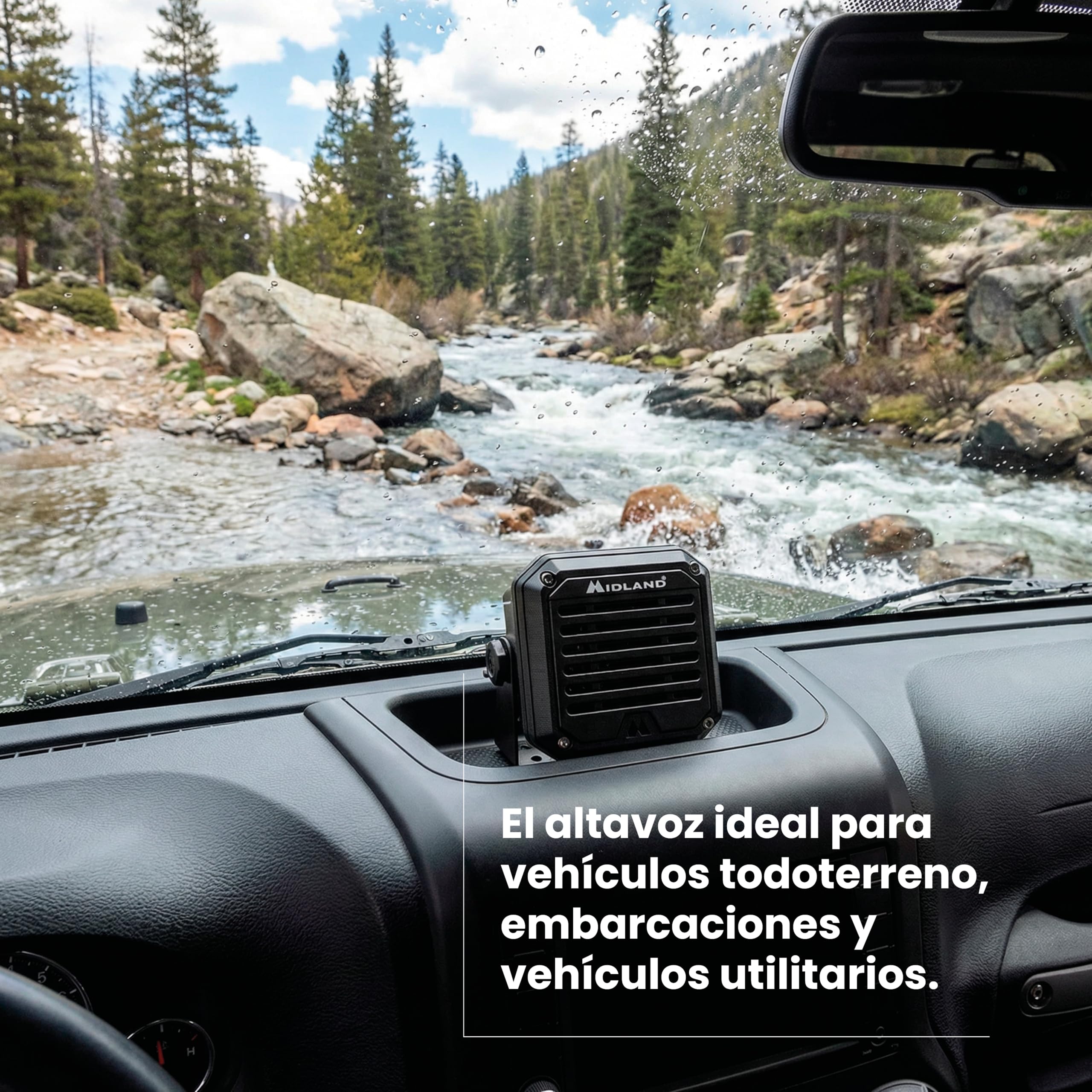 Midland - Altavoz Exterior AU50 Xtreme IP67 para Radio Coche, 20W de Potencia, Compatible con Emisora Radioaficionado y Radio CB, Impermeable y Duradero - Audio Premium para Todo Tipo de Condiciones