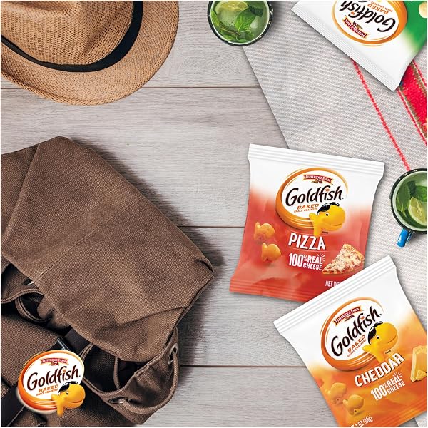 Goldfish Crackers Say Cheeeese Variety Pack with Cheddar, Pizza and Parmesan, Snack Packs, 20 Ct (18.8 Ounces) - 5