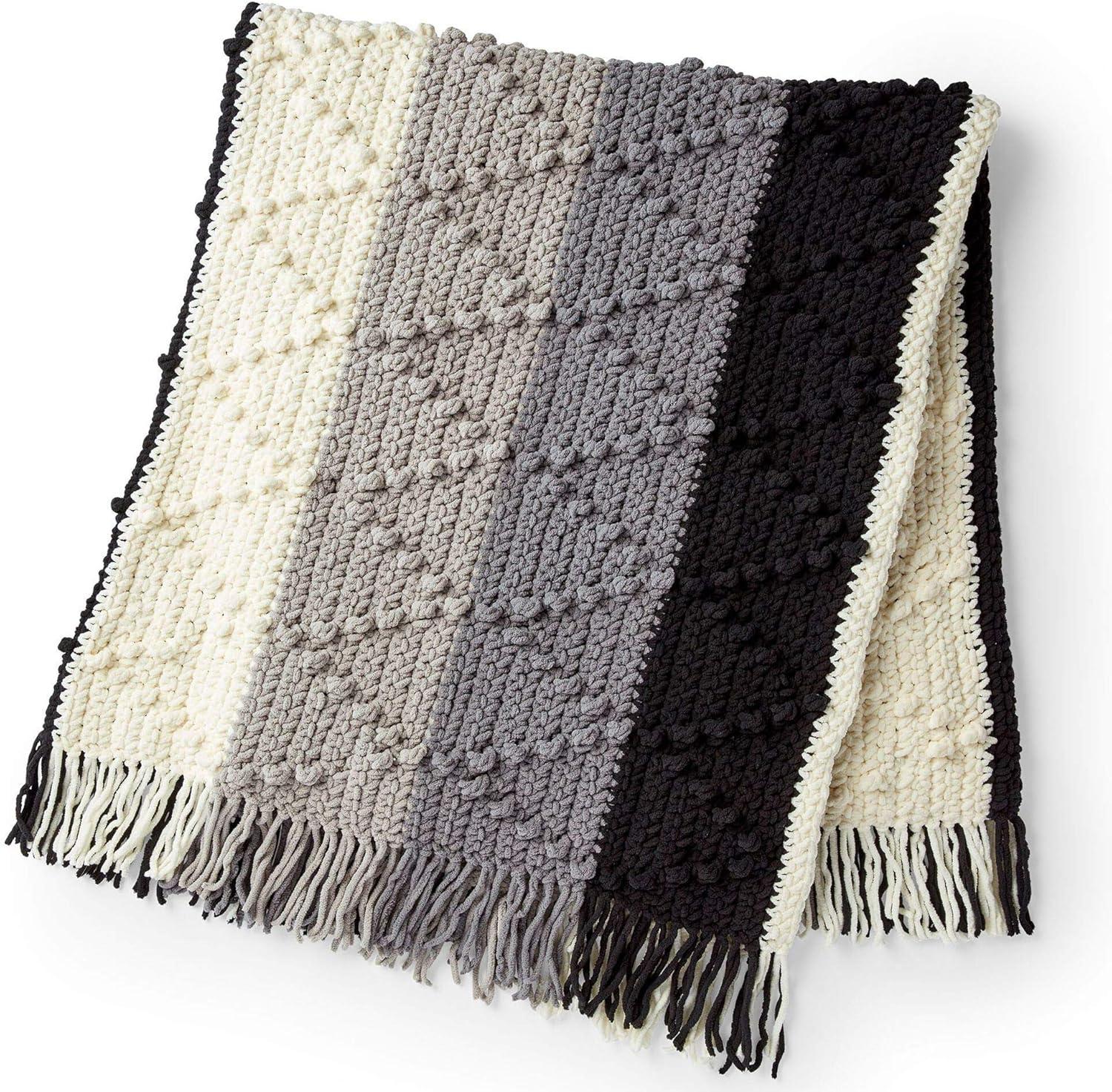 Bernat Blanket Yarn - Big Ball (10.5 oz) - 2 Pack with Pattern Cards in Color (Coal)