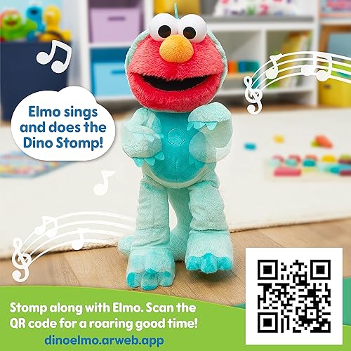 Miniatura 2 de Just Play Sesame Street Dino Stomp Elmo - Peluche de 13 pulgadas, canta y baila, juguetes para niños con licencia oficial para edades de 18 meses,