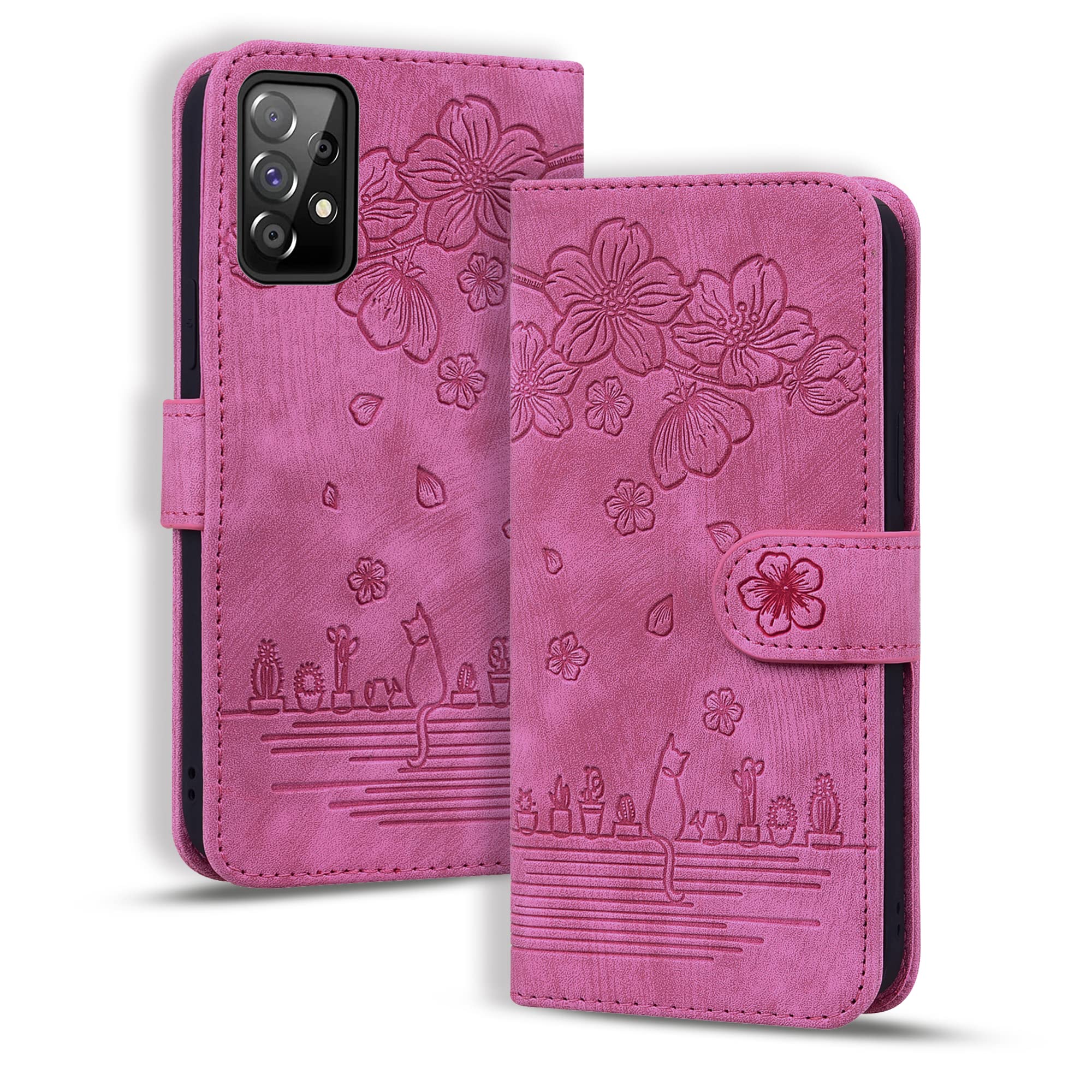 YBFJCE Wallet Case for Samsung Galaxy A52/A52S,Magnetic Folio PU Leather Case Wallet Flip Cover with Card Holder,Protective Phone Cover for Samsung