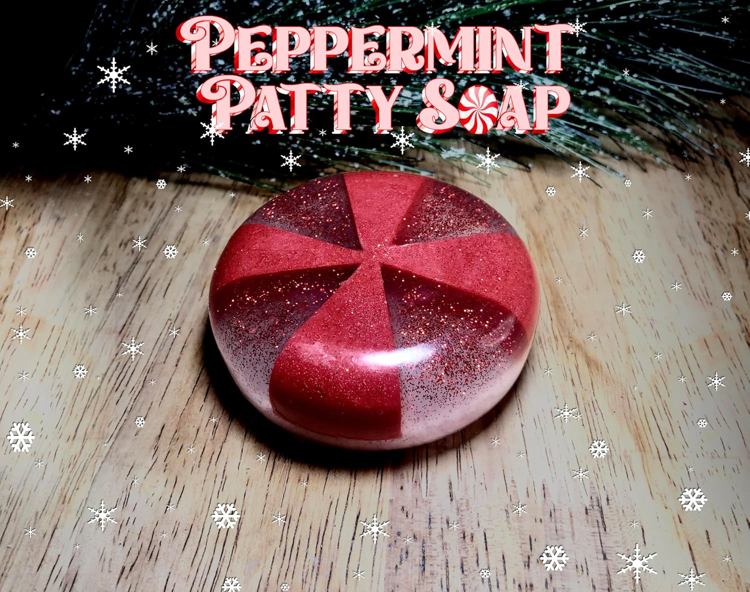 Peppermint Patty Sponge Soap, Scent Home for Christmas, 2.9 Ounces, Large, Strong