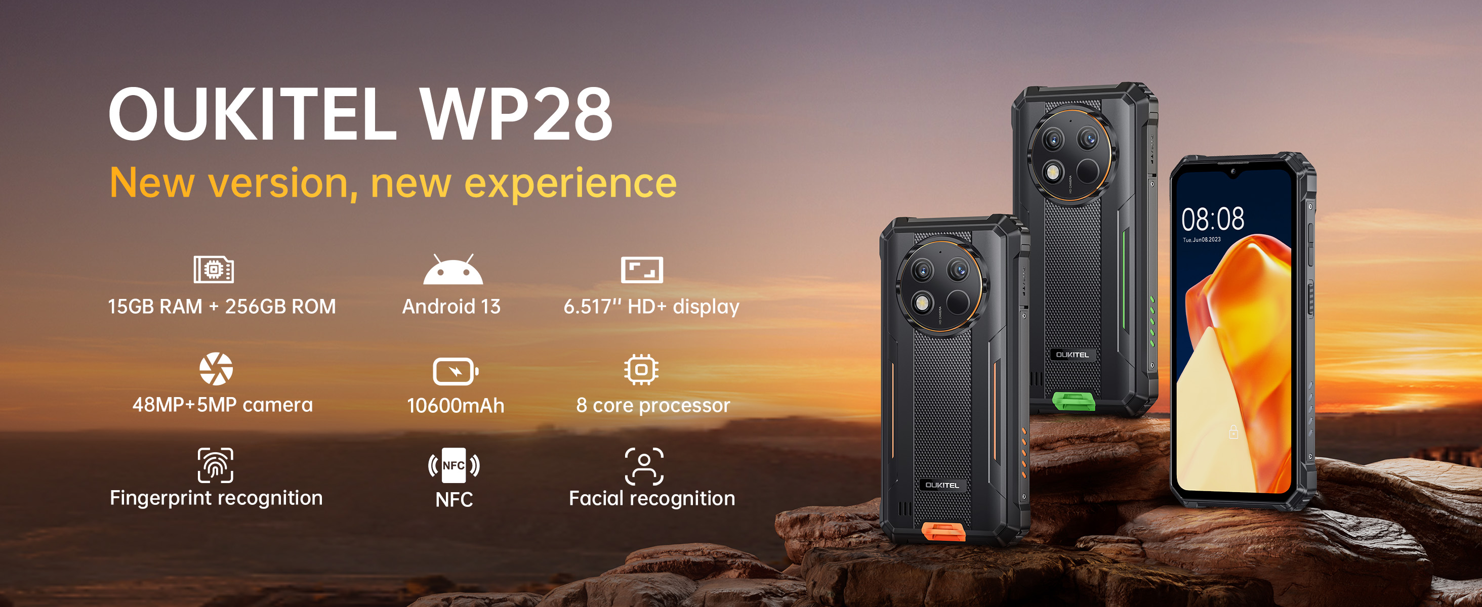 Amazon.com: OUKITEL WP28 Rugged Smartphone Unlocked - Android 13