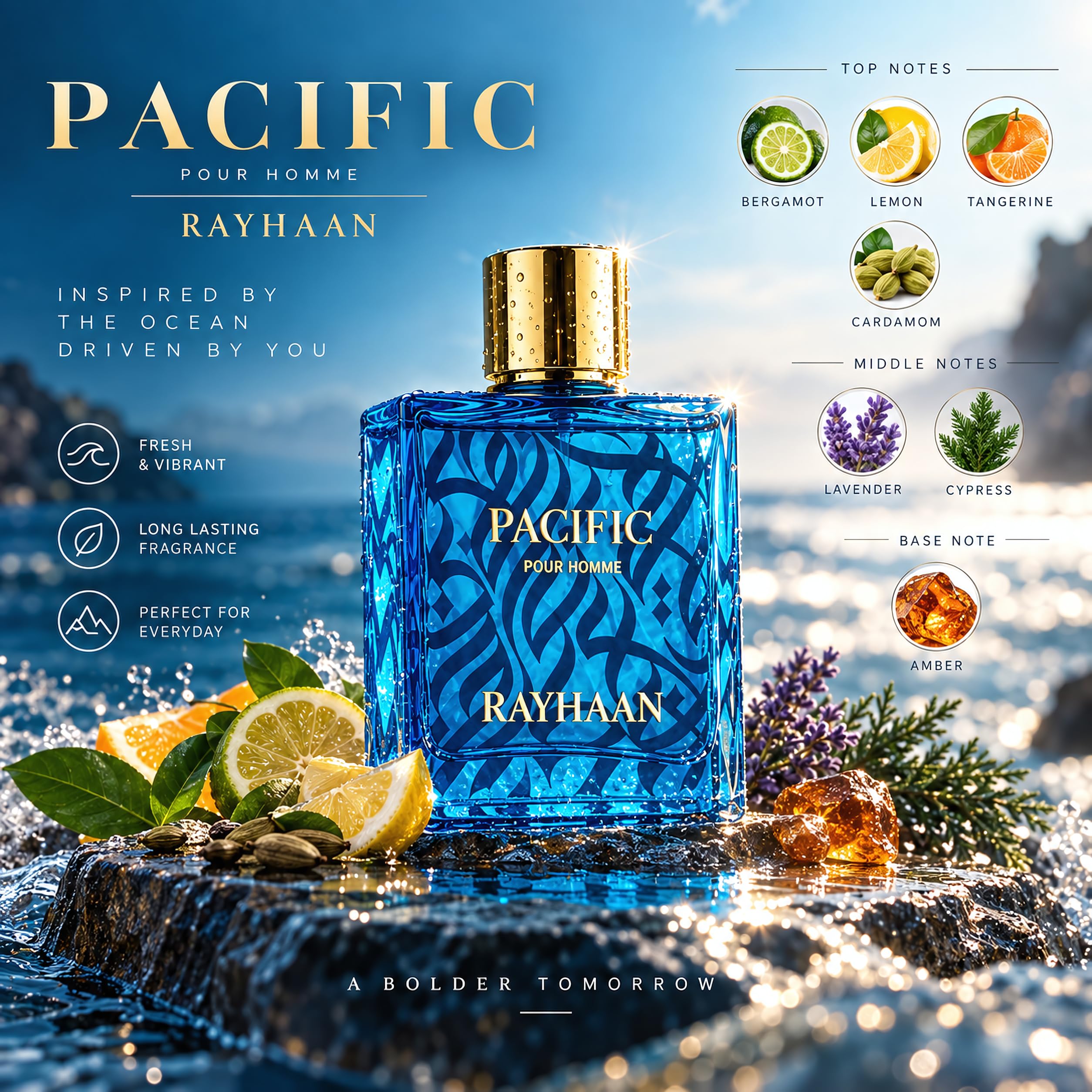 Rayhaan Pacific Eau de Parfum 100ml : Amazon.com.be: Beauty