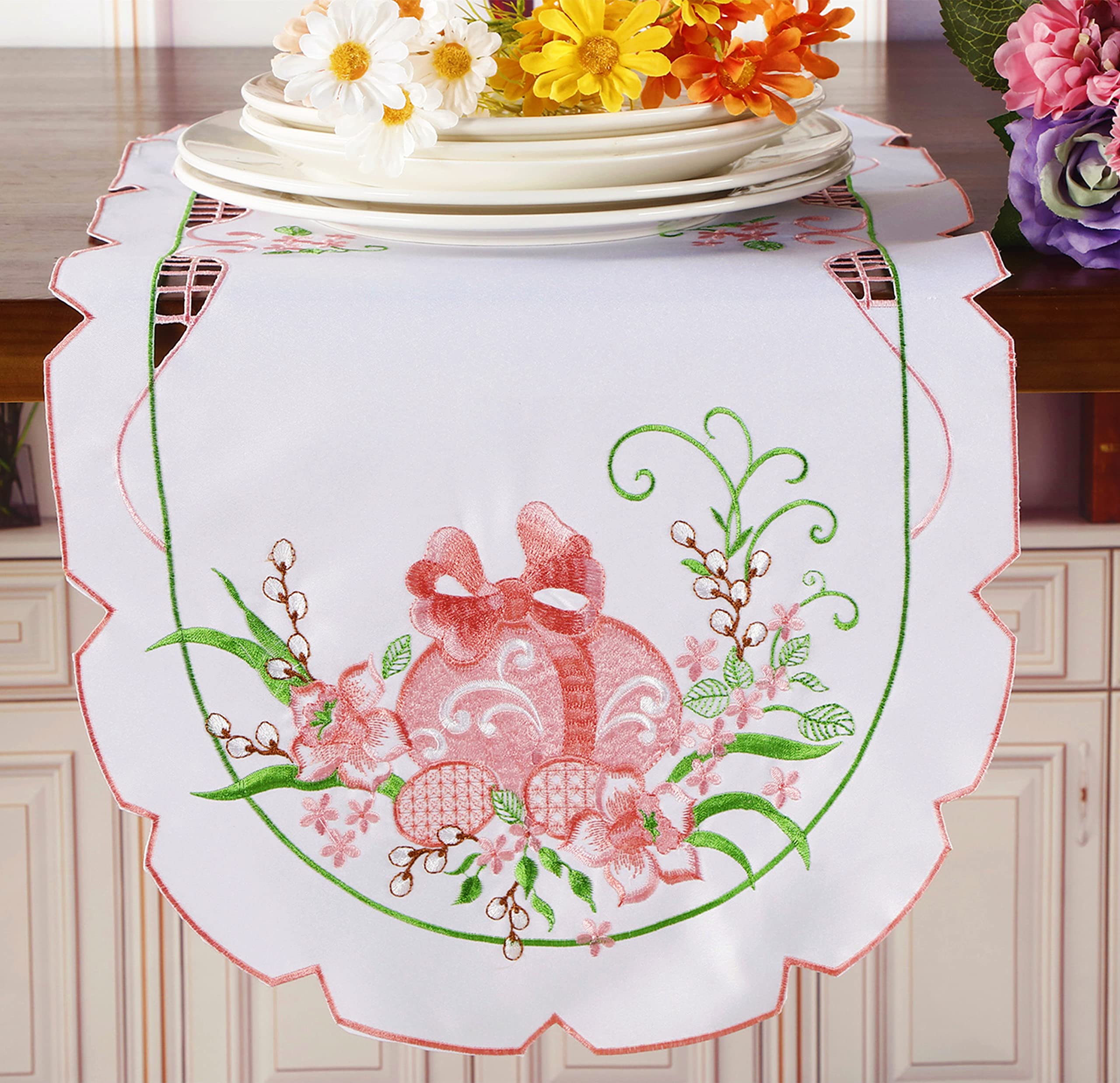 Siilues Oster-Tischläufer – 33x183 Cm, Wasserabweisend – Für Frühlings- & Osterdeko Drinnen & Draußen