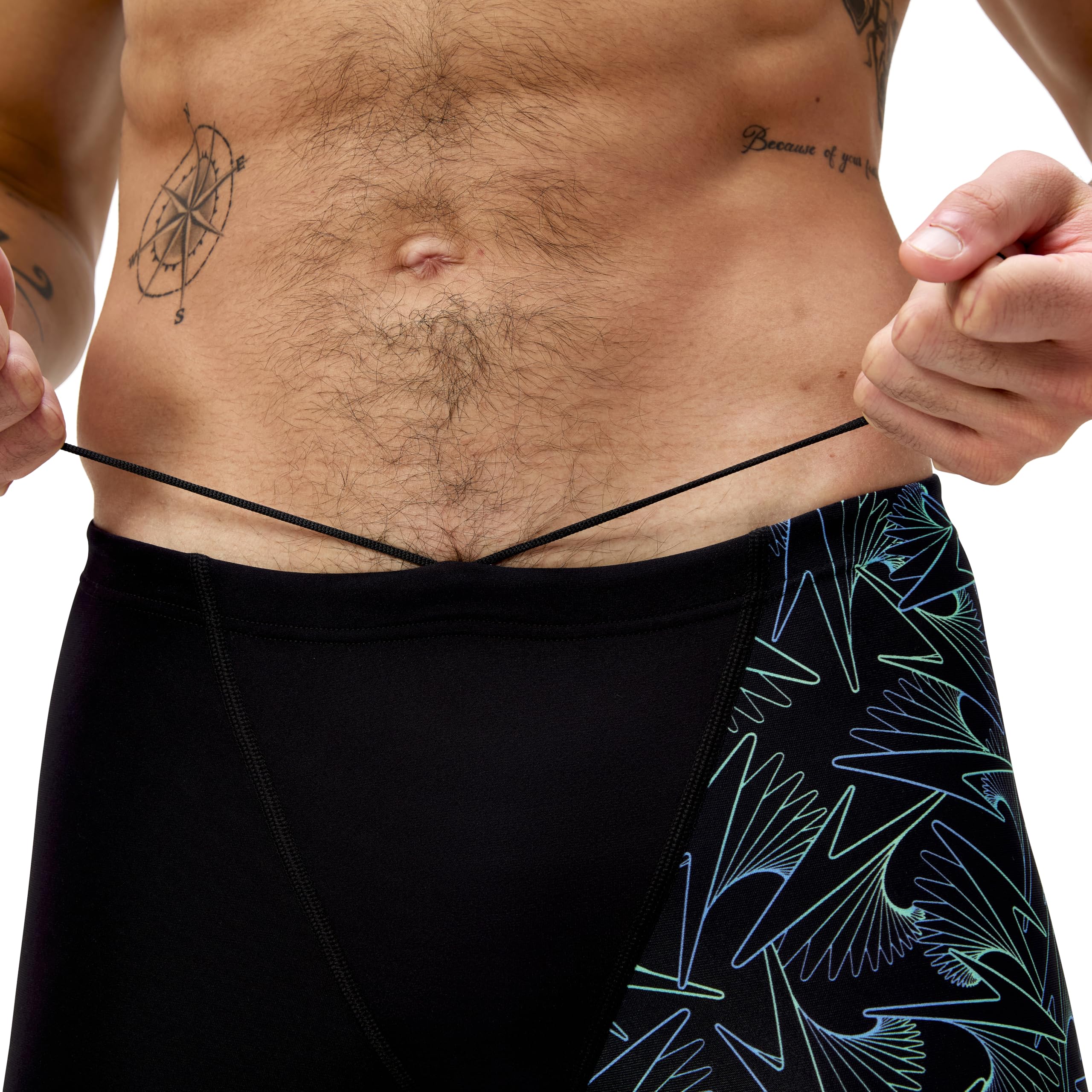 Speedo Hyperboom V-Cut Jammer para Hombre, Black/Alfalfa Green, 36