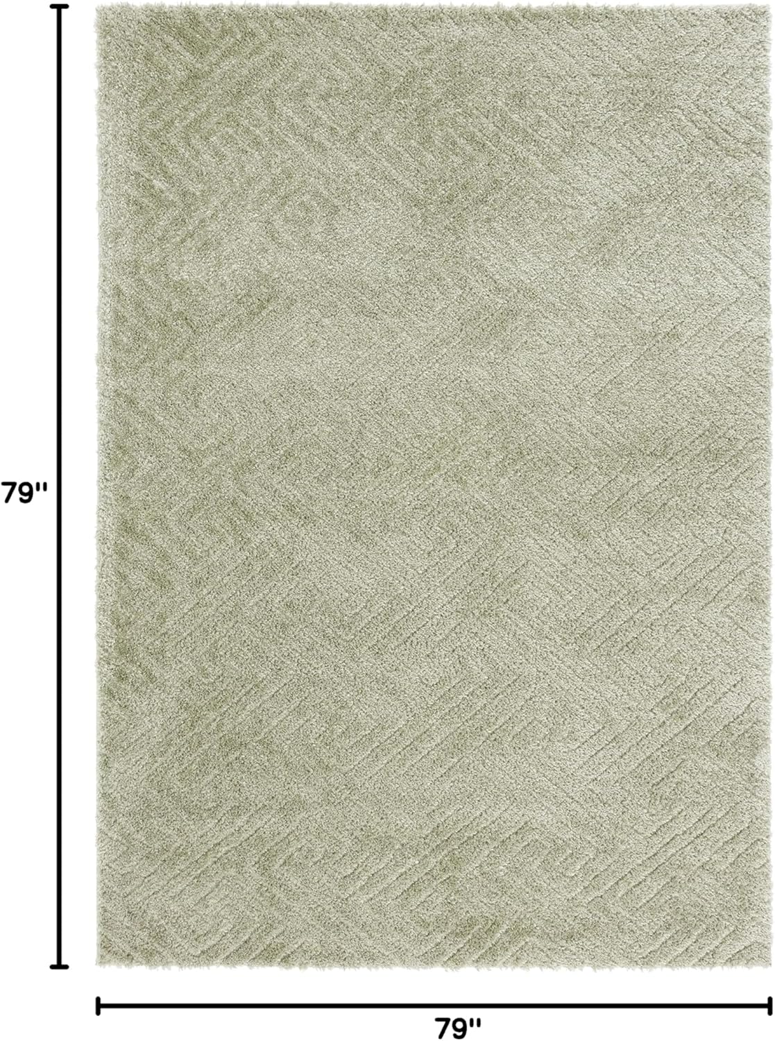 Sage Geometric Shag Synthetic Square Area Rug, 6'7" x 6'7"