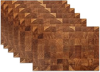 Placemats Set of 6,Retro Wood Linen Table Mats Honey Oak Texture Heat Resistant Place Mats Washable Dining Table Mats for Indoor Outdoor Kitchen Decor Easy Clean 12 x 18 Inch