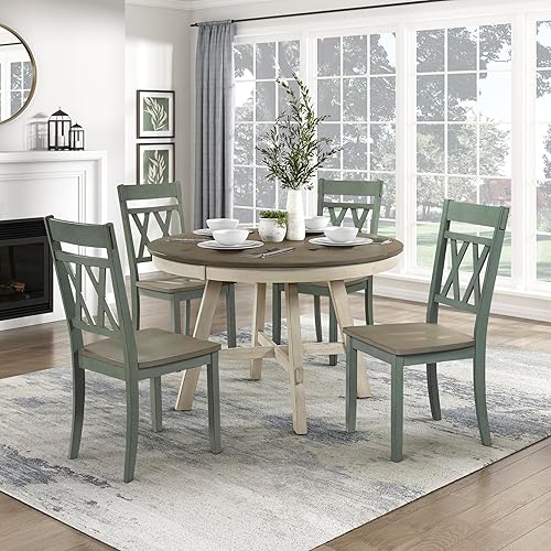 Homelegance 5-Piece Dining Set for 4, Wood Kitchen Table Set