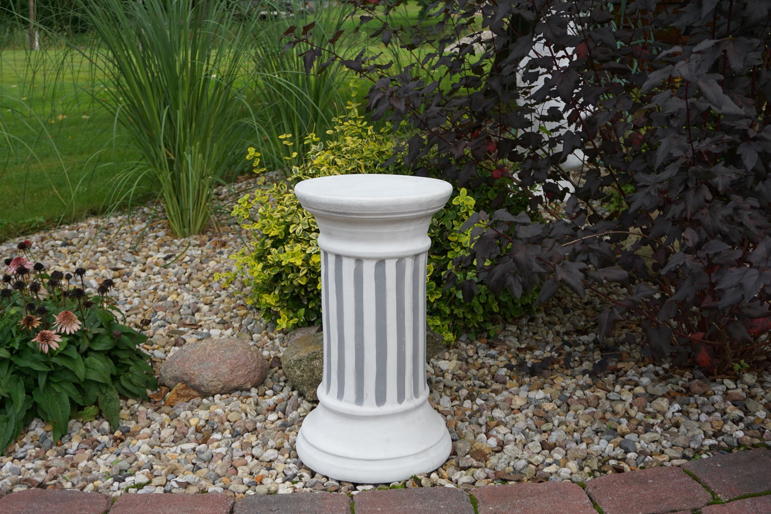 gartendekoparadies.de Elegante colonna, grande colonna massiccia, rotonda, base, diametro 30 cm, grigio, 64 kg, in pietra resistente al gelo