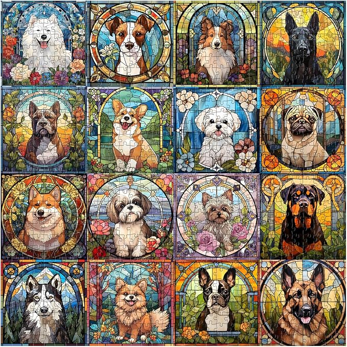 Puzzle de Vidrio Templado para Adultos 1000 Piezas Perros miniatura 3