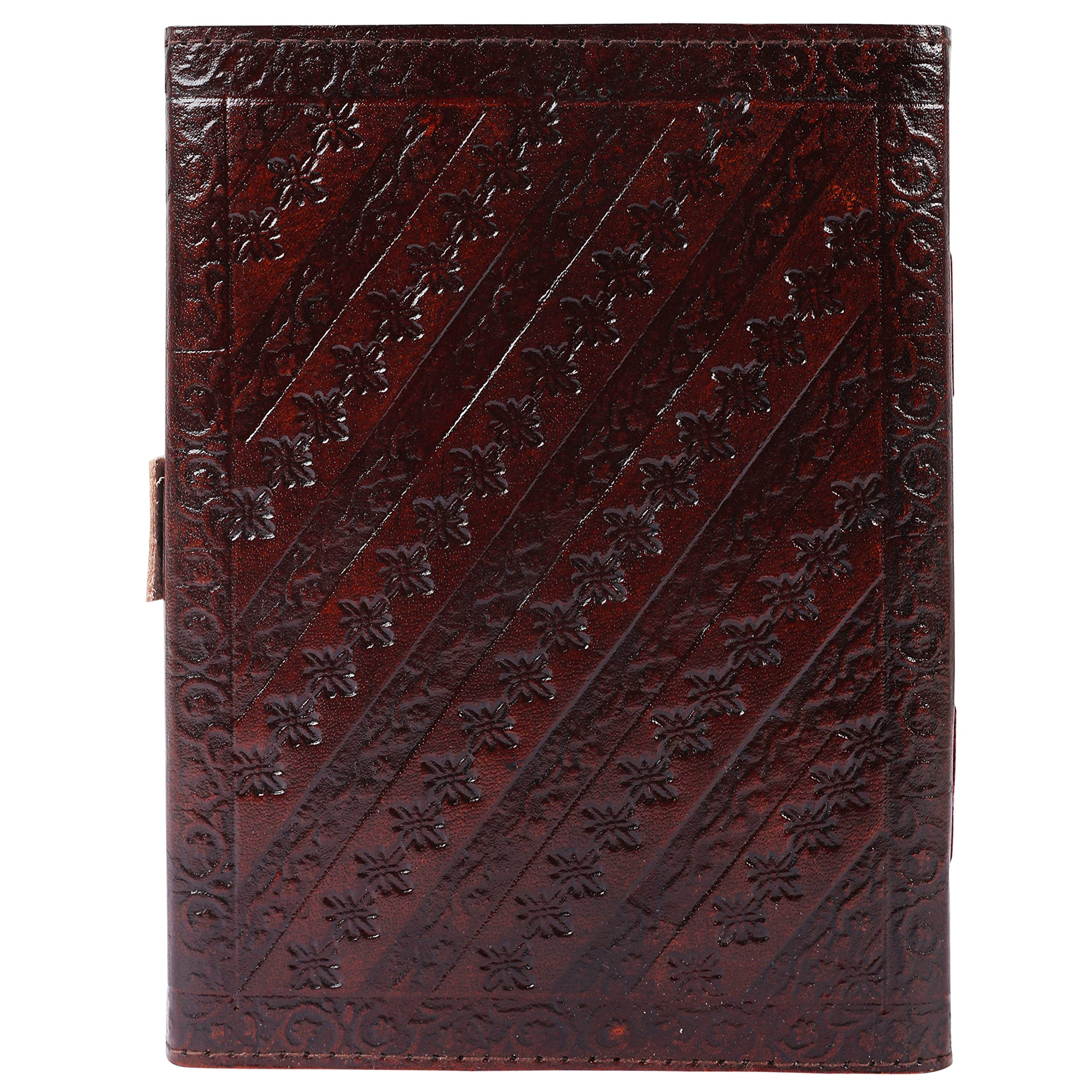 Leather VILLAGE - Diario Clásico De Piel Encuadernado Para Hombres Y Mujeres, 10 X 7 Pulgadas, Color Café Rústico | 200 Bordes De Cubierta De Papel De Acuarela - Libro De Sombras, Cuaderno De