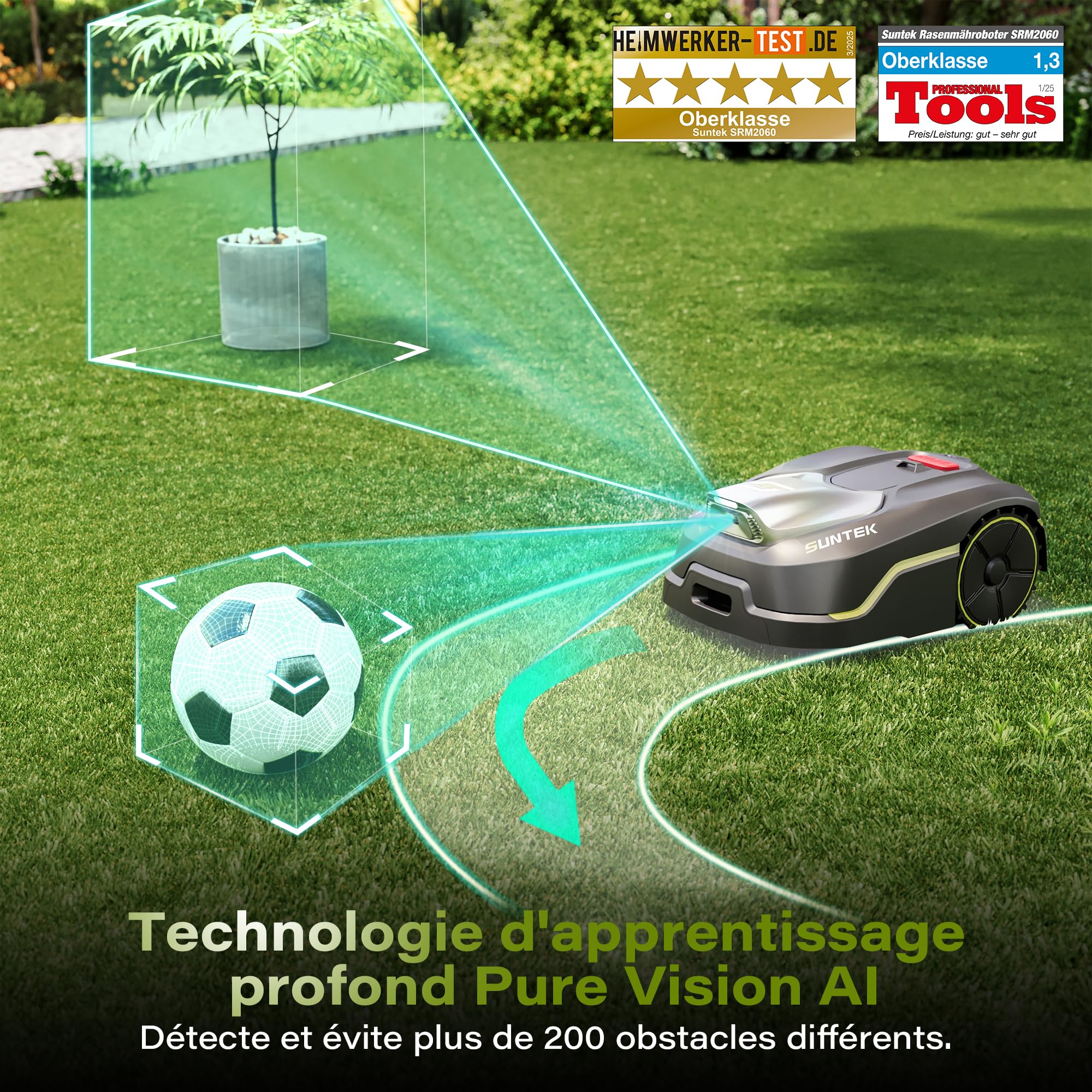 SUNTEK Robot Tondeuse sans Fil Périphérique pour 250 m² — vue 2
