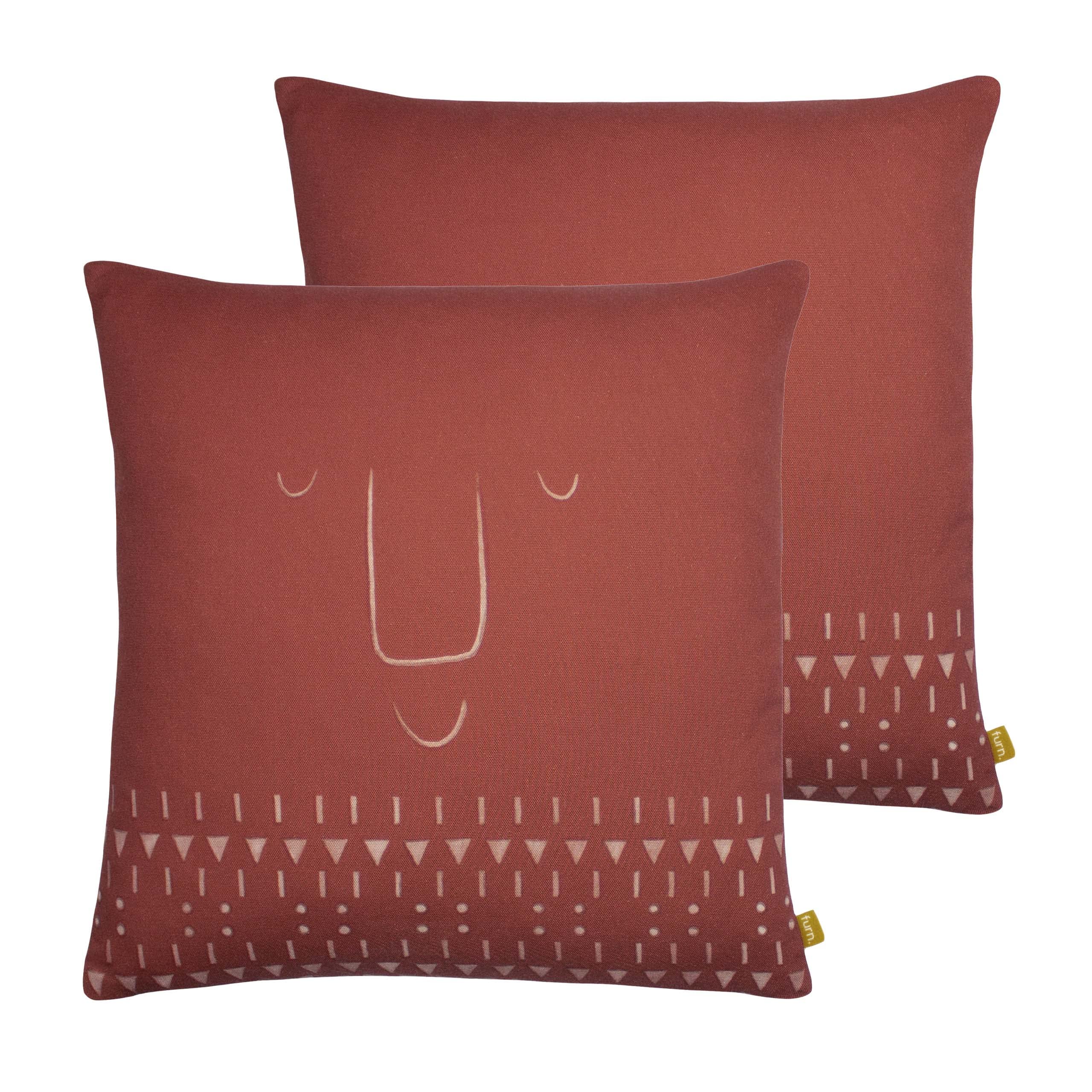 furn. Pacha Feather Filled Cushions Twin Pack, Terracotta, 43 x 43cm