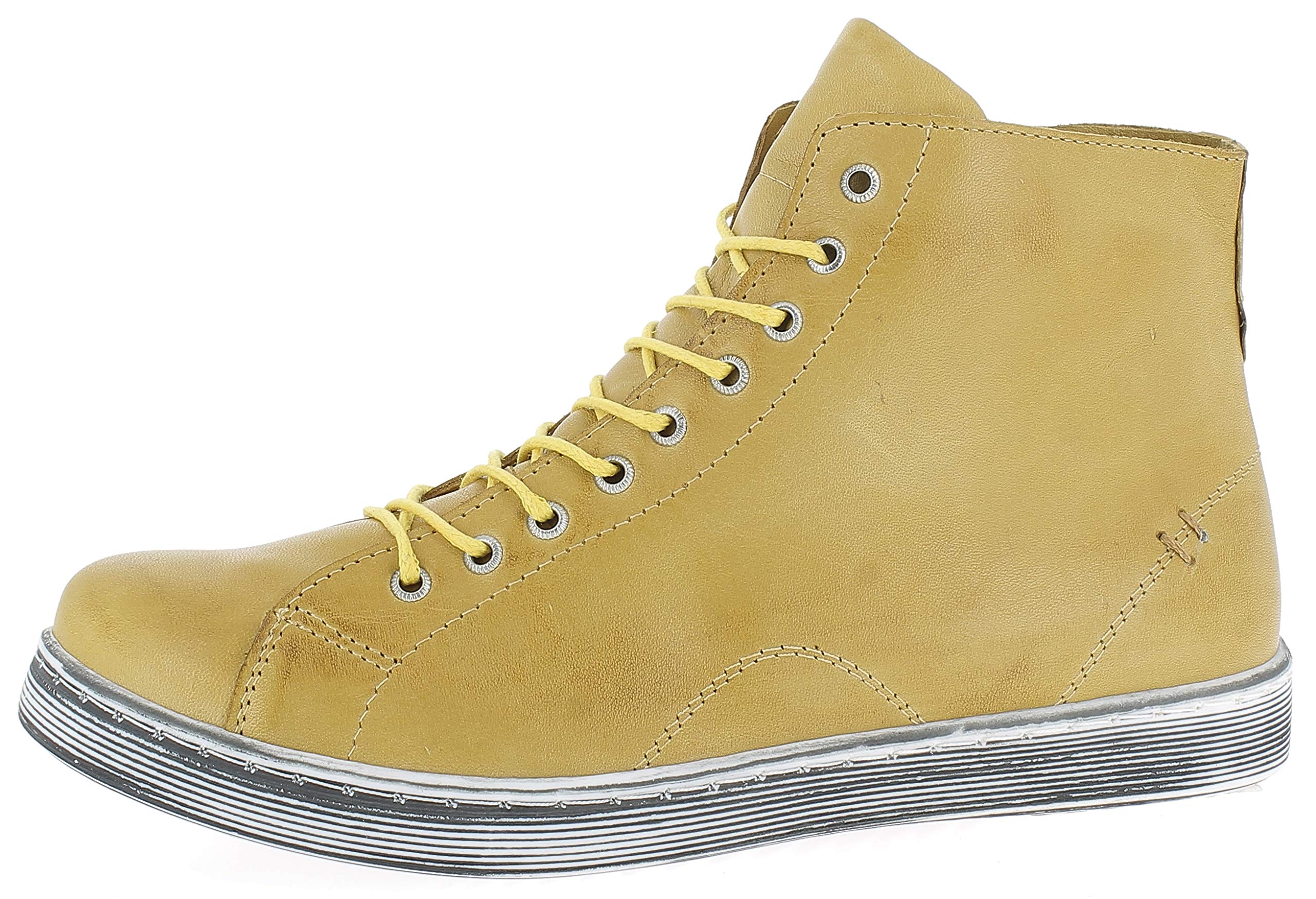 Andrea Conti Women's Lace Up Sneaker, Curry, 4.5 UK