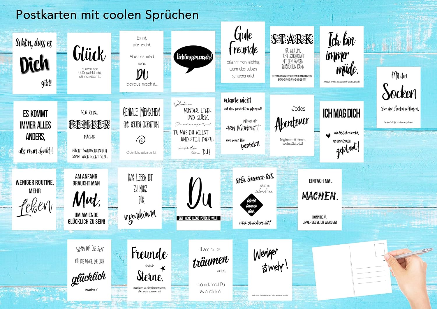Edition Seidel Set of 50 Postcards Life & Moments with Sayings, Cards with Saying, Gift, Decoration Idea, Love, Friend, Life - Image 5