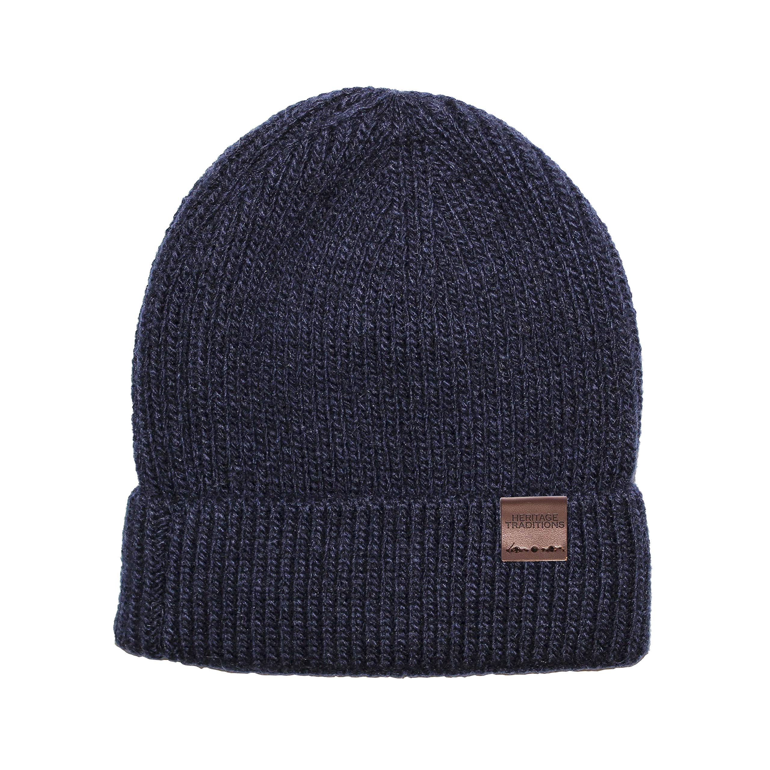 Heritage Traditions Navy Wool Mix Fisherman Beanie (Navy) A Timeless Headwear Choice For Warmth And Elegance. Enhance Your Winter Wardrobe With This Classic Fisherman Beanie