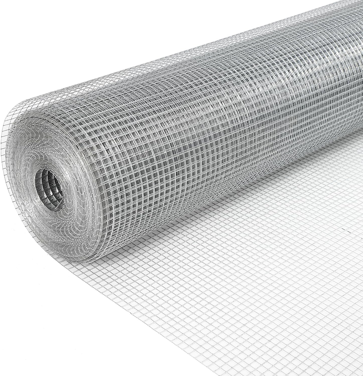 GarveeTech Hardware Cloth 1/2 in 72 x 100 ft 19 Gauge Chicken Wire Fence Galvanized Steel Mesh Rolled Fencing for Garden Supports Poultry Netting Cage Snake Fence Tree Guard, Silver