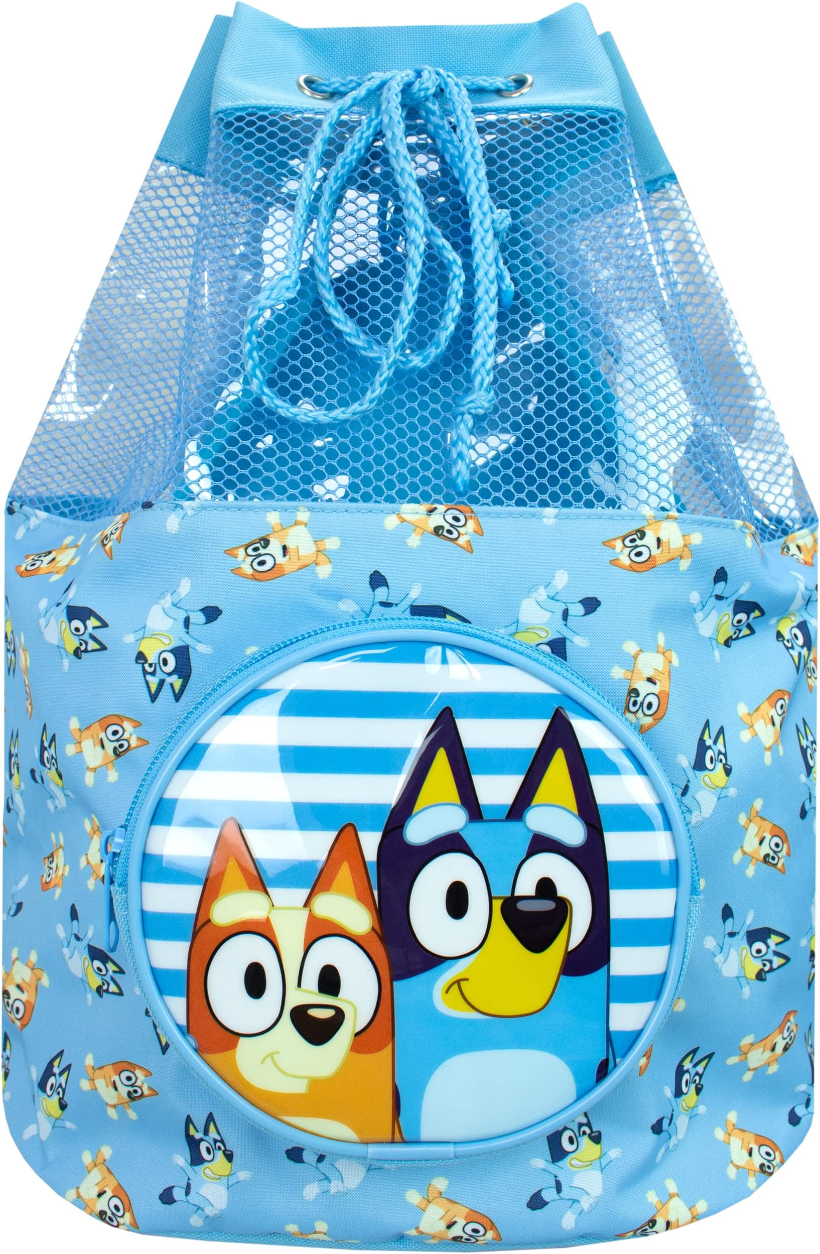 Bluey Children's Swim Bag Backpack with Drawstring for Beach or Pool Boys or Girls Blue, blue