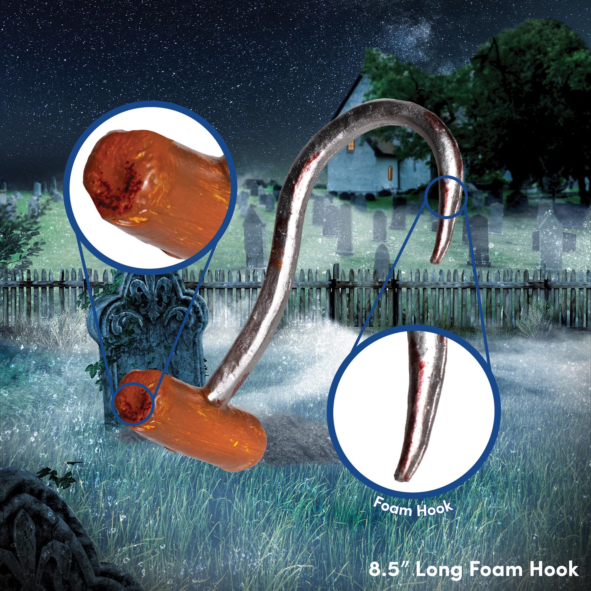 fake fish hook in mouth halloween Amazon.com: UNDERWRAPS Faux Foam Meat Hook