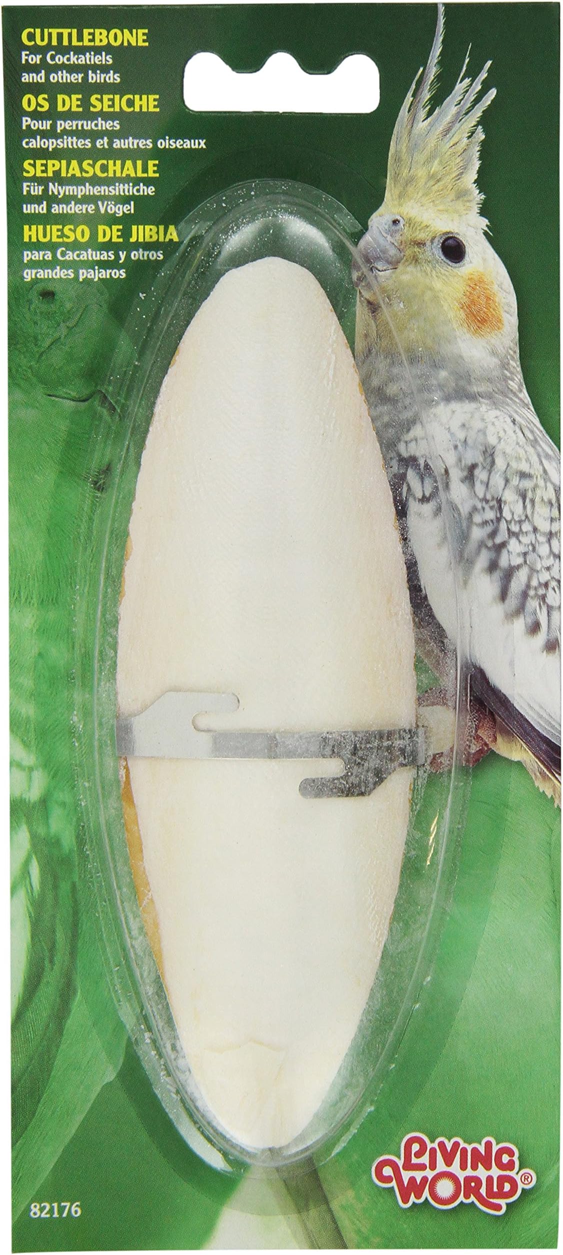 LIVING WORLD 82176 Cuttlebone With Holder For Cage Bird, 6 To7-Inch, Large By