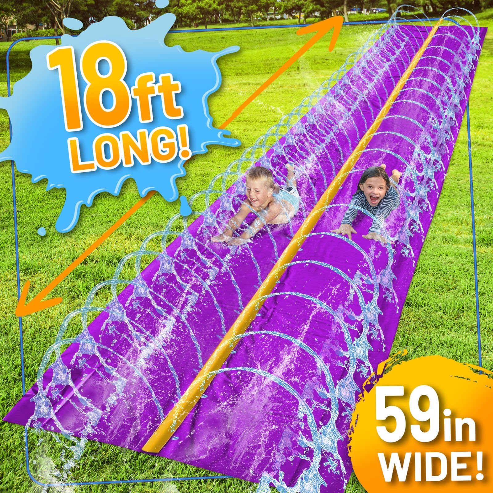 18 x 5 pies, toboganes de agua para niños, tobogán acuático para niños en el patio trasero, juguetes acuáticos de verano divertidos al aire libre, actividades acuáticas para niños y adultos 4