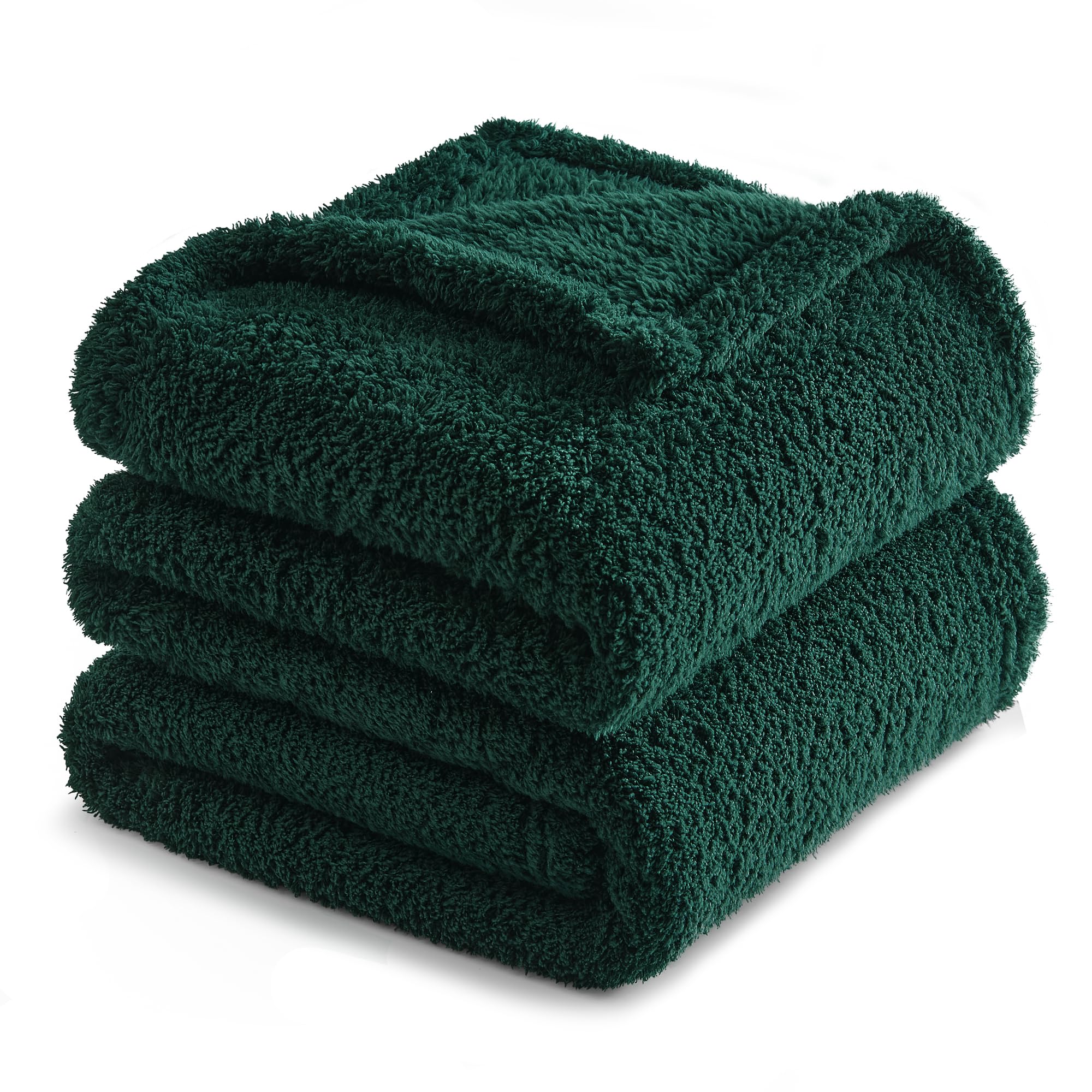 Exclusivo Mezcla Wool Blanket for Sofa, Soft, Lightweight and Fluffy Blanket for Bed, Suitable for Any Season, 150 x 200 cm, Forest Green OEKO-TEX STANDARD 100