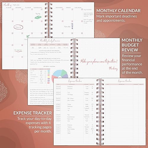 Miniatura 4 de PLANBERRY Agenda de presupuesto, organizador mensual de finanzas sin fecha, cuaderno de espiral financiero para presupuestos de dinero con