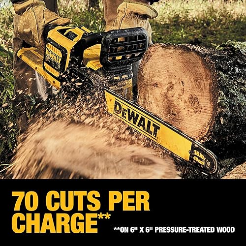 Miniatura 9 de DEWALT FLEXVOLT 60V MAX* Kit combinado de soplador y motosierra sin escobillas, batería de 3 Ah (DCBL772X1 y DCCS670B)