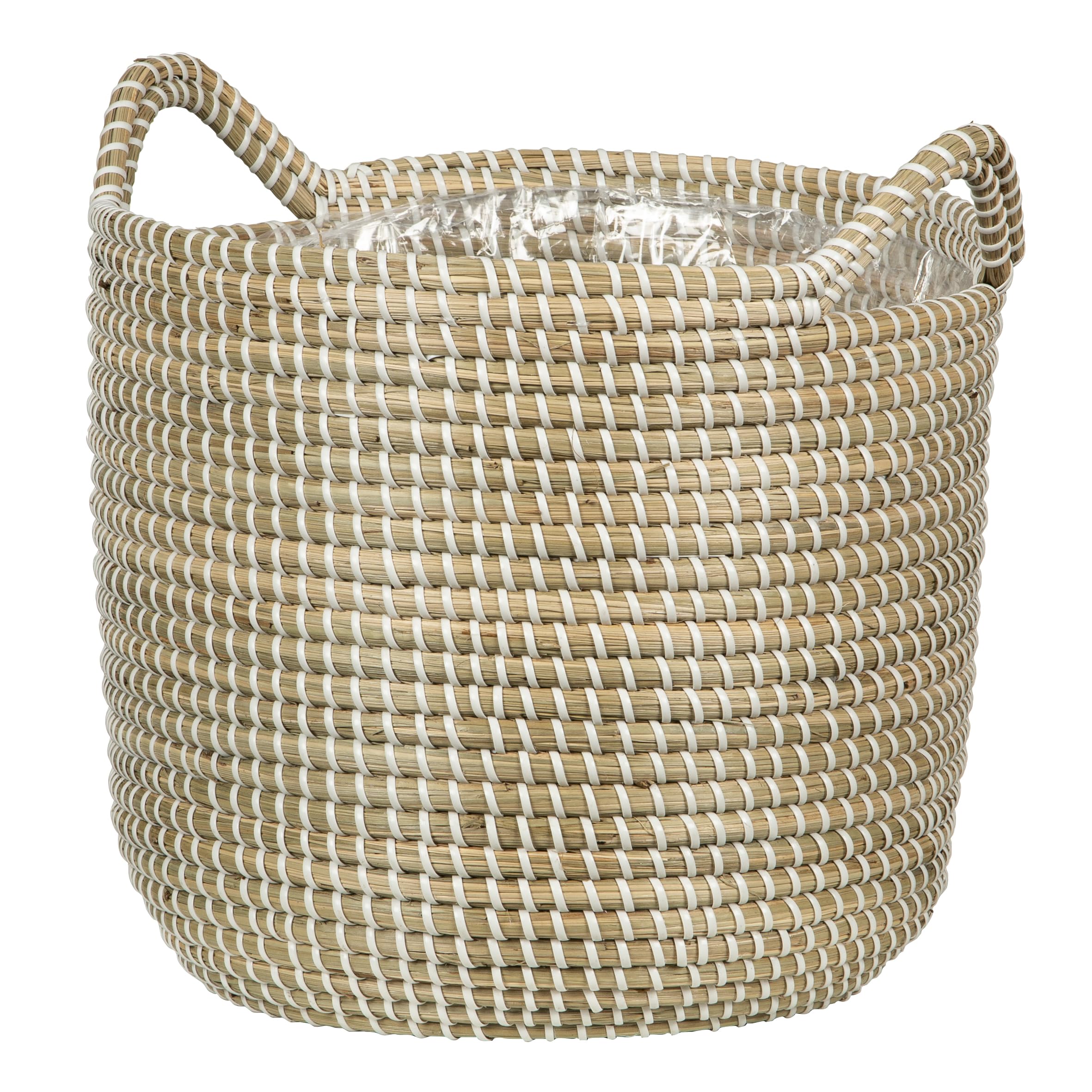 Scheurich Jonc de mer 32 - Panier à plantes avec poignées en jonc de mer - Couleur : blanc - Diamètre : 32 cm - Hauteur : 30,5 cm - Volume : 26,9 l