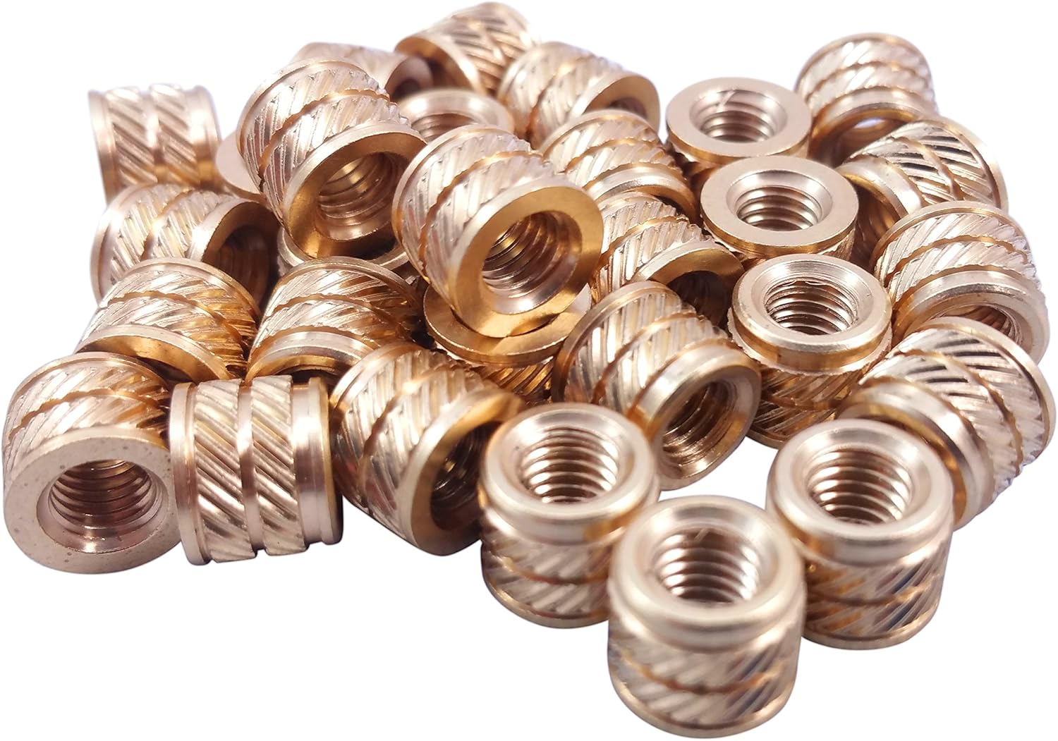 [initeq] M6-1.0 Brass Threaded Heat Set Inserts for 3D Printing (100 Pack, Long)