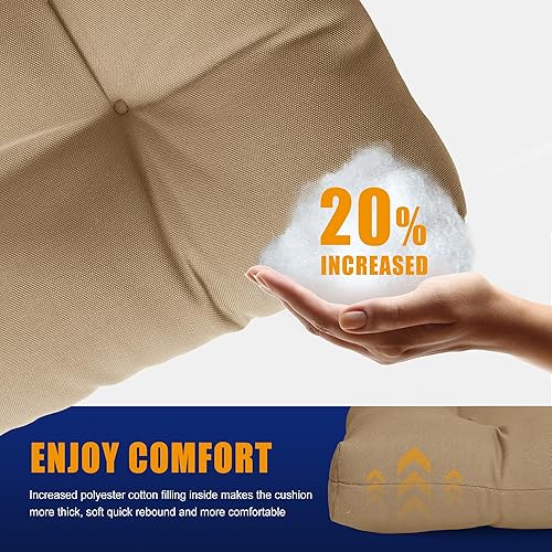 Miniatura 4 de YEFU Adirondack - Juego de 2 cojines para silla mecedora, cojines de respaldo alto, almohadillas gruesas para sillas de patio para interiores y