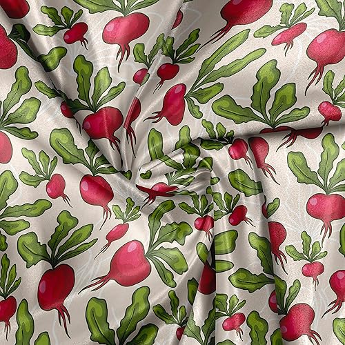 Miniatura 4 de Lunarable The Yard, tela de verduras de The Yard, patrón de rábano, ensalada de cosecha, agricultura, con temática de caricaturas, jardín