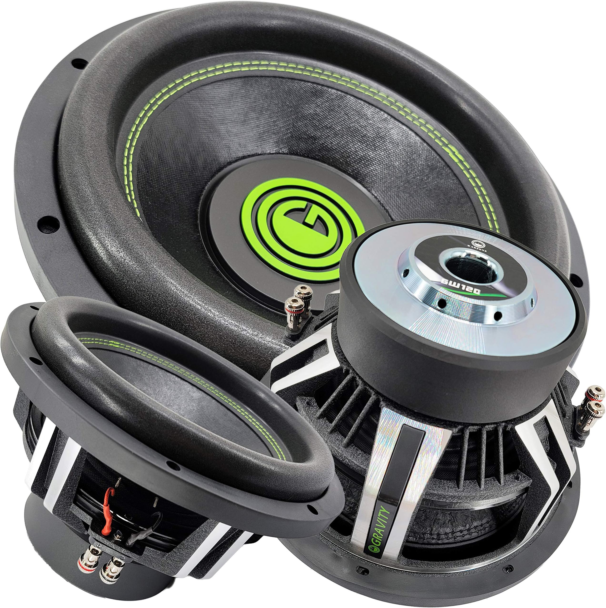 - Gravity Car Vehicle Subwoofer Audio Speaker - 15 Inch Competition Grade Pressed Paper Cone, 2 Ohm DVC, Advanced Air Flow, 3500W Power for Stereo Sound System Warzone GW15D2 (1 Subwoofer)