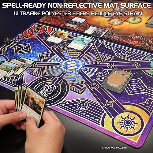 Miniatura 6 de ENHANCE TCG Playmat  Tapete de juego para tarjetas de mesa con bordes cosidos, superficie lisa y bolsa de viaje con cordón  Compatible con MTG,