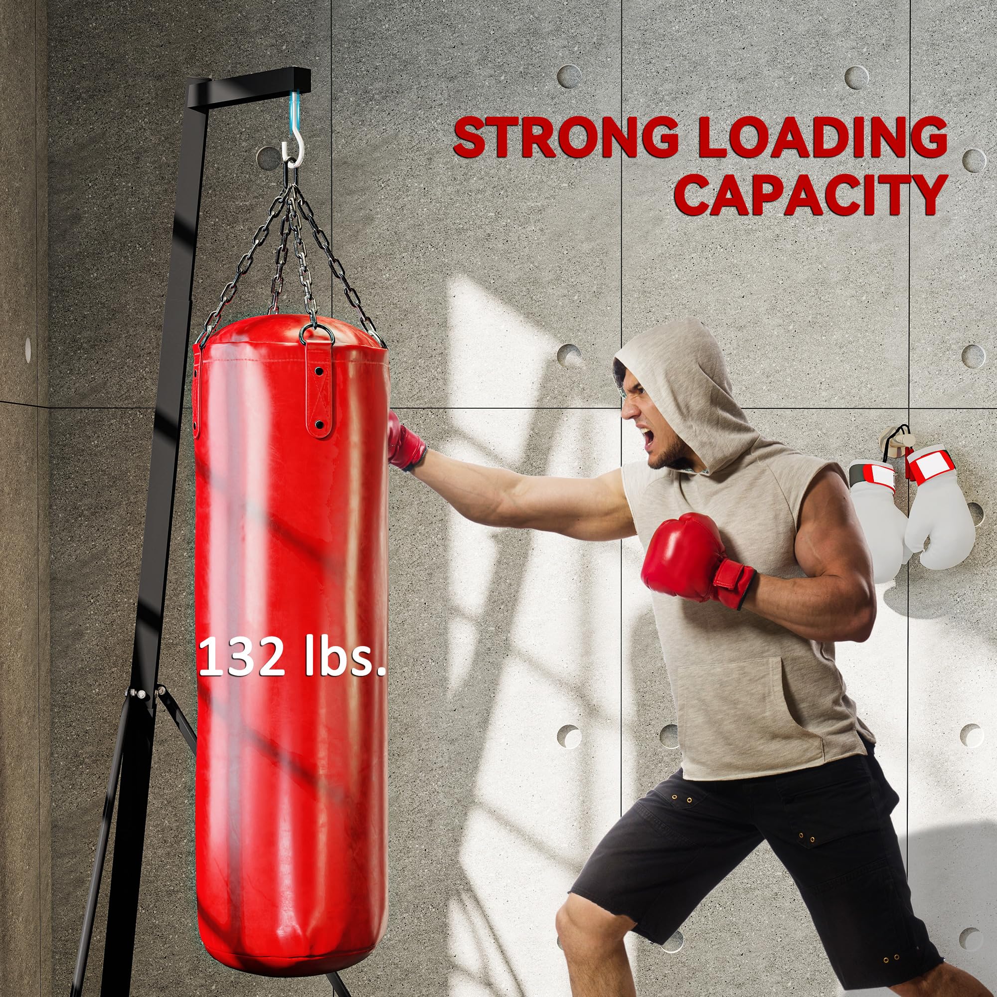 Amazon.com : Soozier Foldable Punch Bag Stand, Height Adjustable 