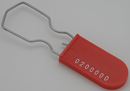 Miniatura 2 de Sellos de seguridad de candado de alambre de plástico numerados secuencialmente (paquete de 100) (rojo)