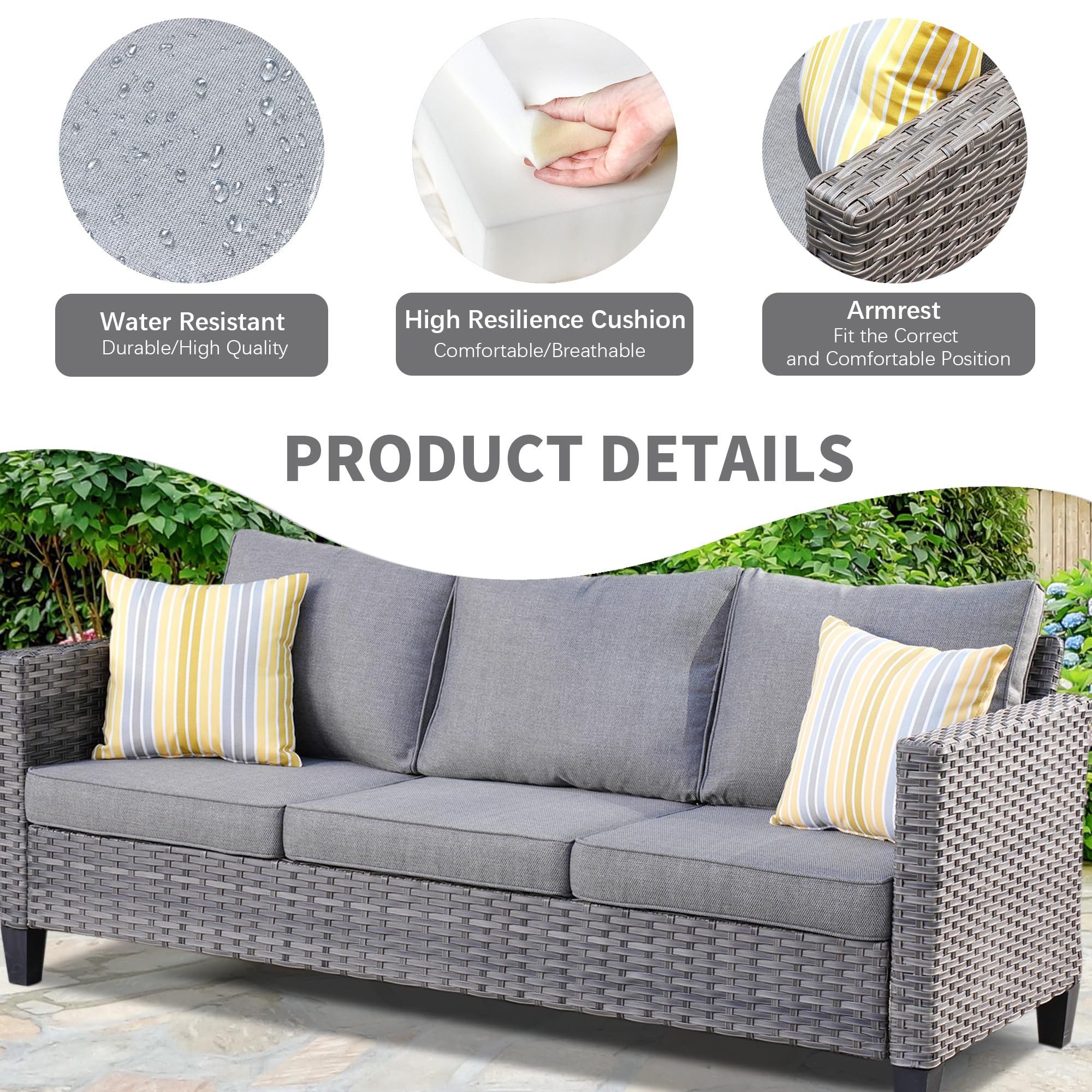 ovios 5 Piece Patio Furniture Set All Weather Outdoor Furniture