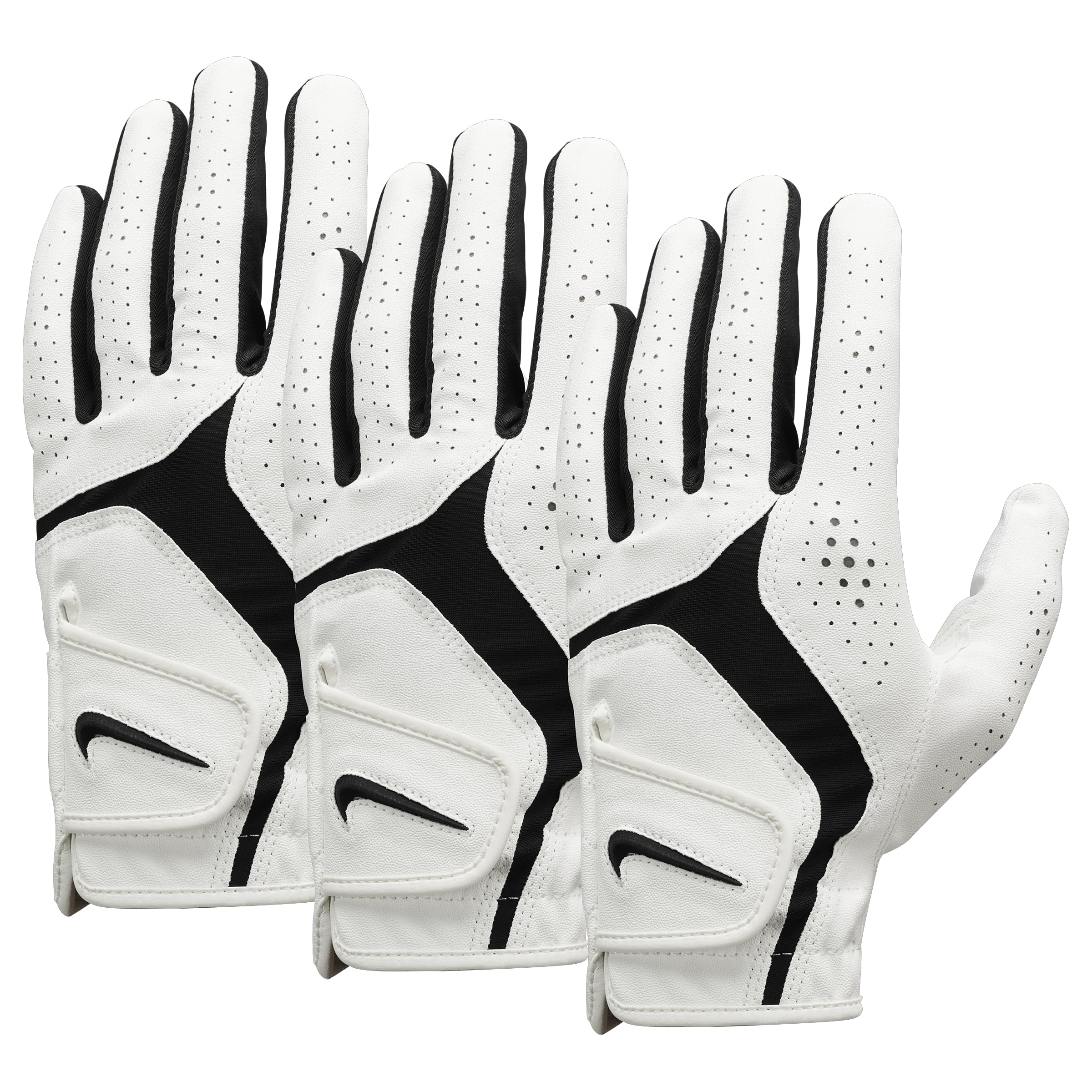 NIKE Dura Feel X GG Reg 3 PK L Guanti da golf da donna Pearl White/Pearl White/Black XL