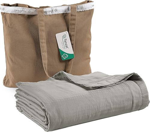 Miniatura 1 de LANE LINEN Manta de cama para cama, duradera, suave, refrescante, acogedora, ligera, 100% de origen sostenible, manta de franela de algodón puro de