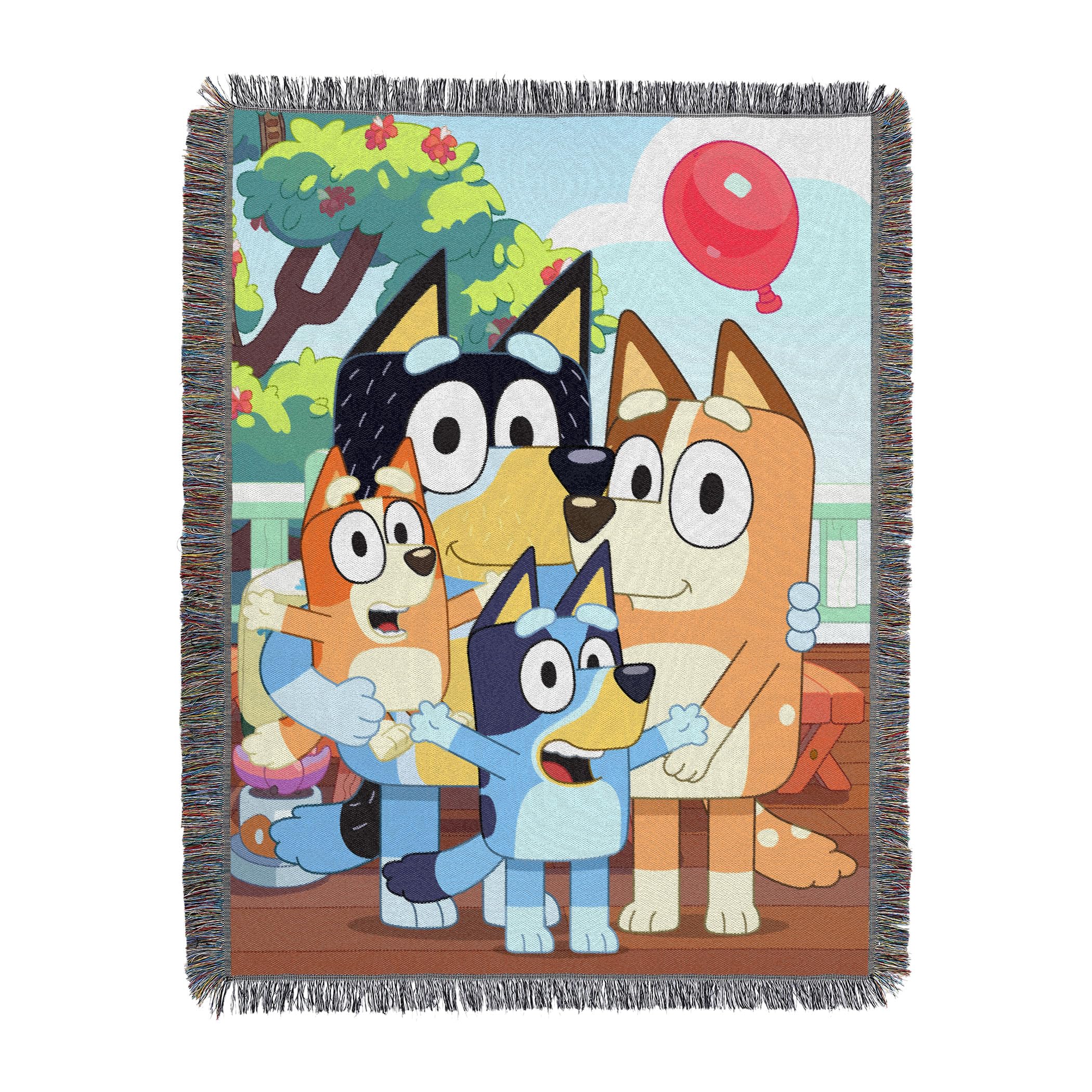 Northwest Bluey Woven Tapestry Throw Blanket, 48" x 60", Family Day