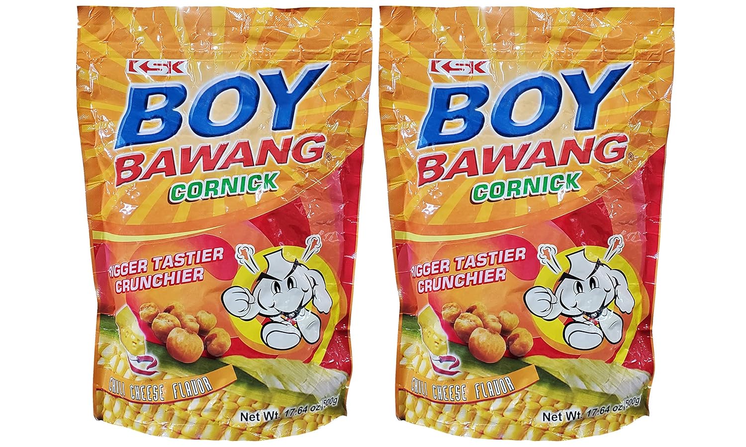 Boy Bawang Filipino Cornick Chili Cheese Snack (2 Pack, Total of 35.3oz)