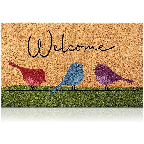 Colorful Outdoor Bird Mat – Naturally Non-Slip, Weather-Resistant Coir