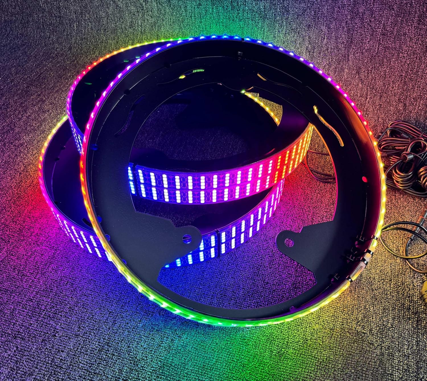 Polaris Slingshot Wheel Lights - 3PCS Wheel Lights with 8 Rolls LED Strips, Double Sided Quad Row RGB Dream Color Chasing, for 2015-2026 (GT/LE/S/SL/SLR/SLR LE), APP & Remote Control