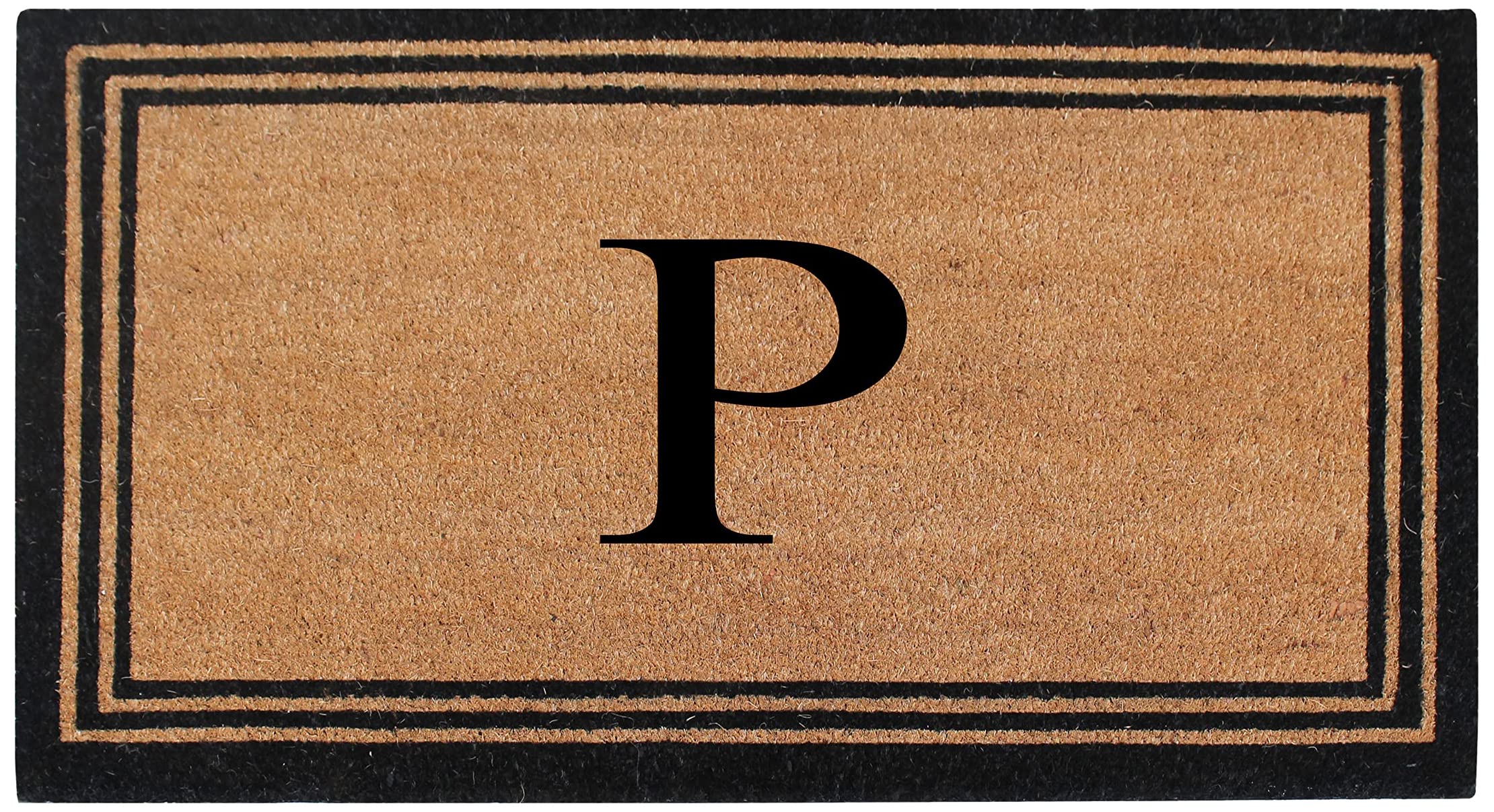 A1HC Natural Coir Monogrammed Picture Frame Door Mat For Front Door, 24x39, Anti-Shed Treated Durable Doormat for Outdoor Entrance, Heavy Duty, Easy to Clean, Long Lasting, Front Porch Entry Rug