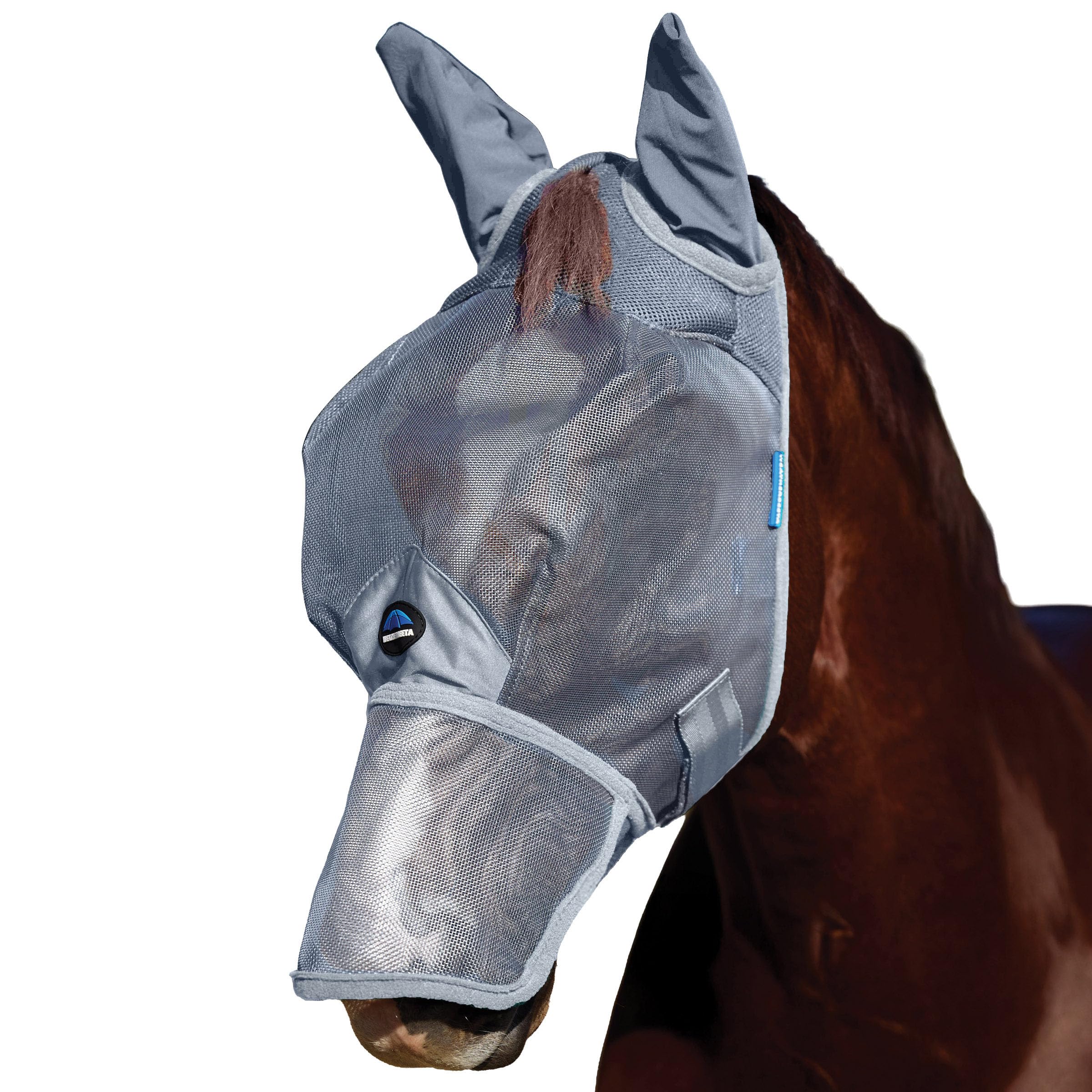 WeatherBeeta ComFiTec Durable Mesh Fly Mask with Ears & Nose, Grey, Extra Small