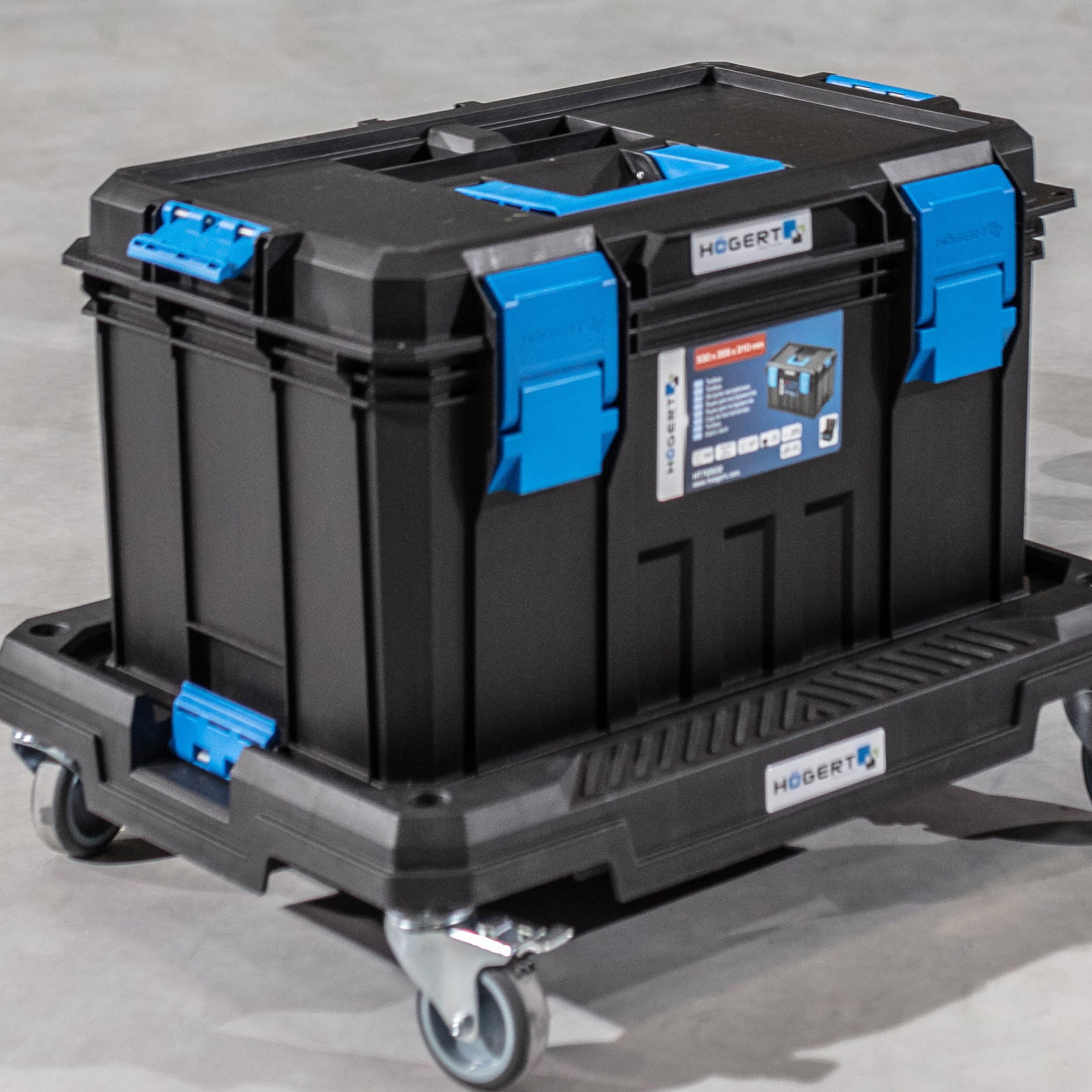 Högert Technik - Cassetta Degli Attrezzi, Portata Fino a 50 kg, Pratica e Spaziosa, Resistente ai Danni, Antipolvere, Robuste Chiusure in ABS, Struttura Modulare - HT7G502