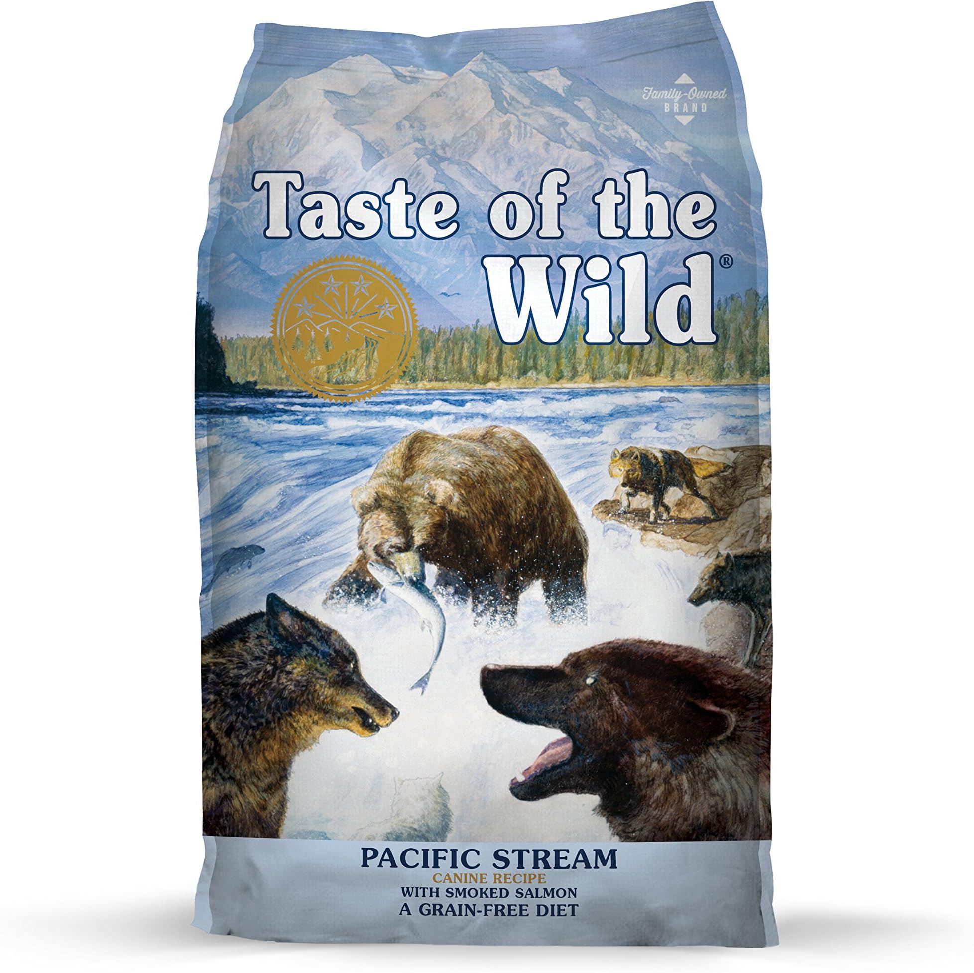 Grain Free Premium High Protein Dry Dog Food Pacific Stream Adult - Smoked Salmon 12.7kg